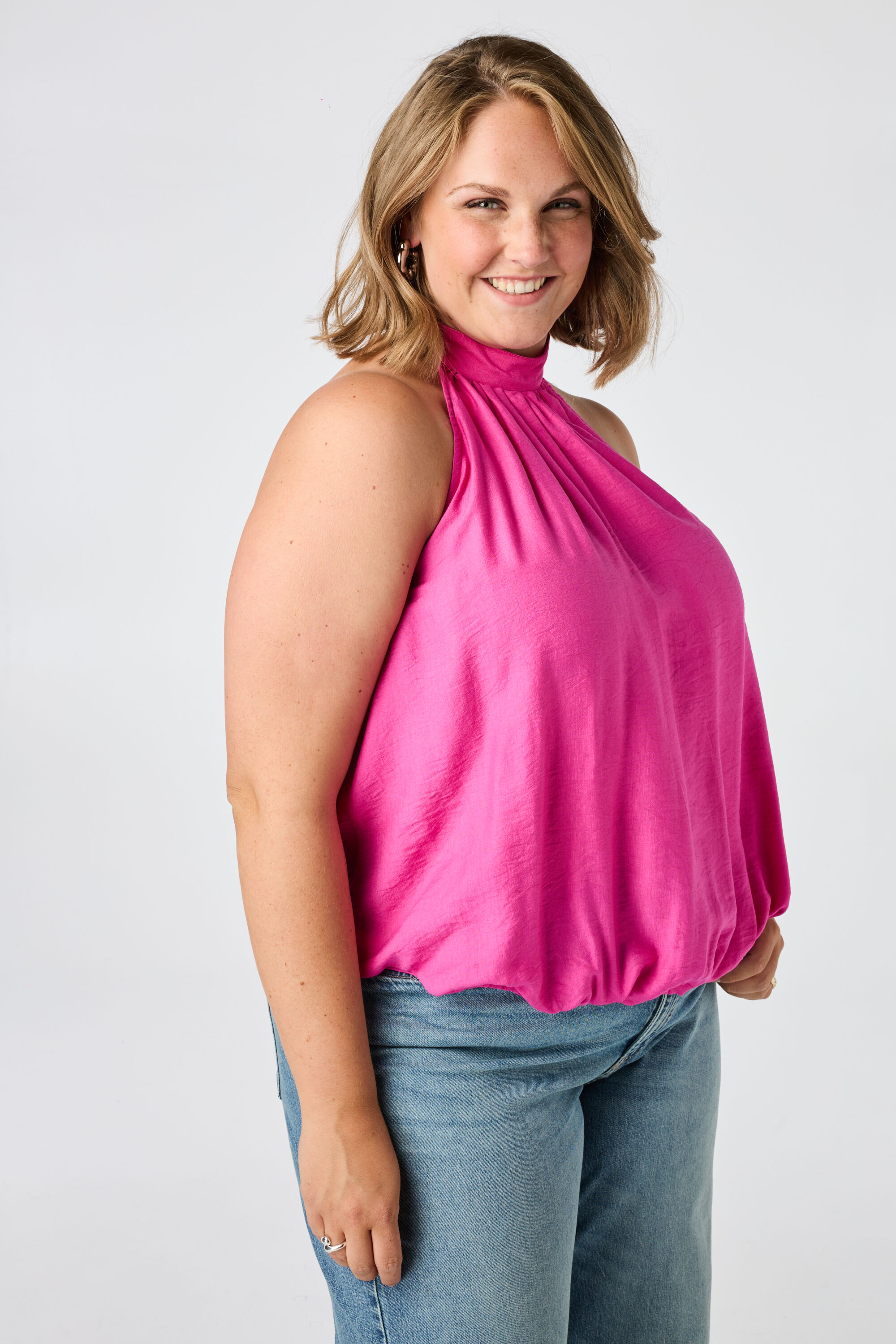 &Auml;rmellose Bluse mit Stehkragen image number 5