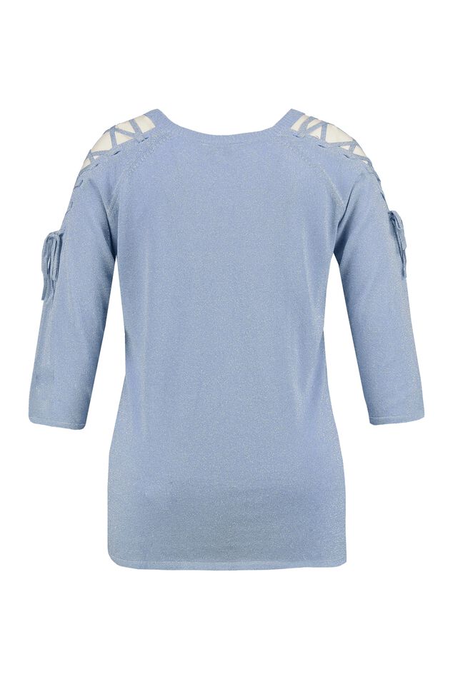 Pullover mit Verschnürungen und Lurex image number 2