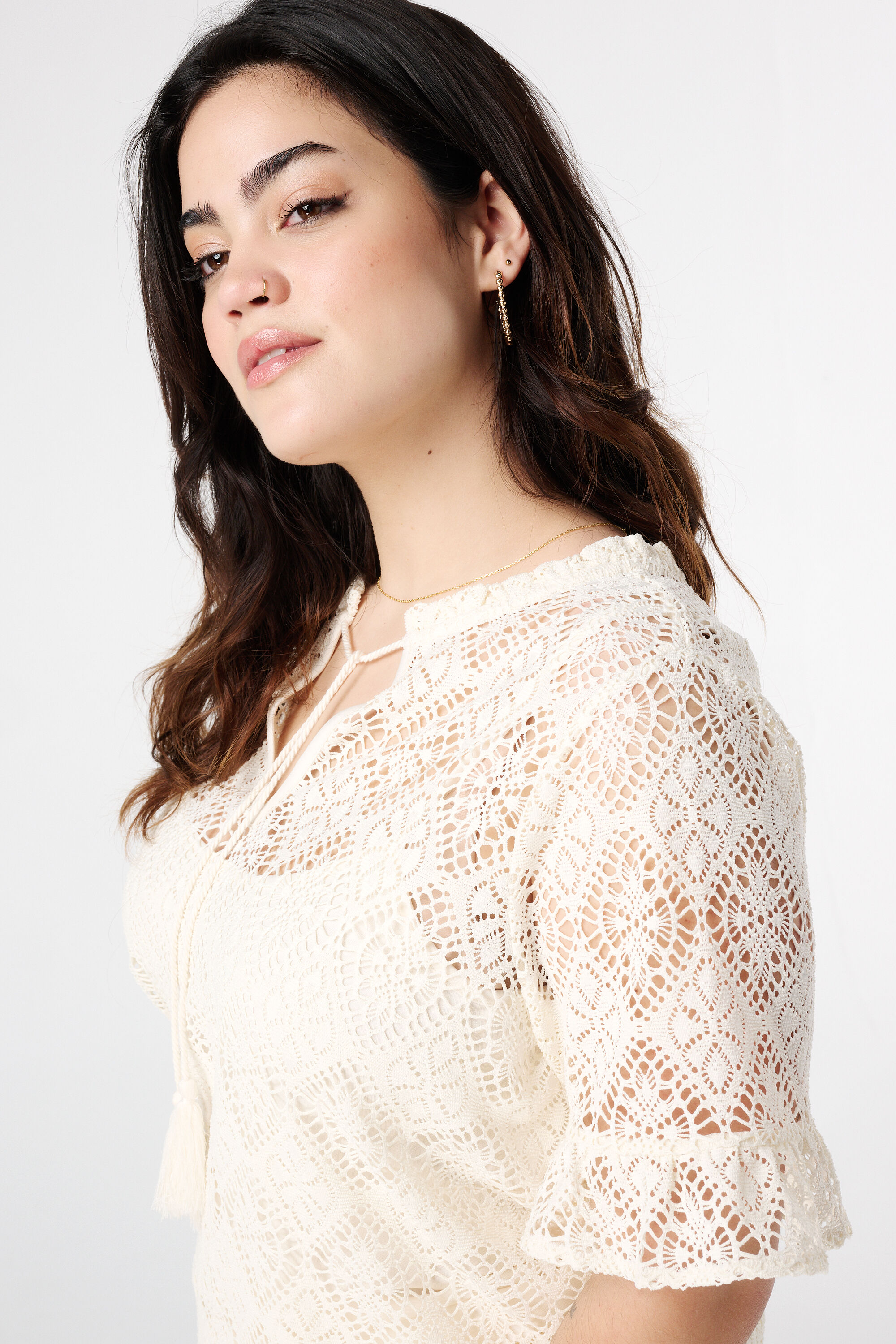 Spitzentop mit kurzen &Auml;rmeln  image number 4