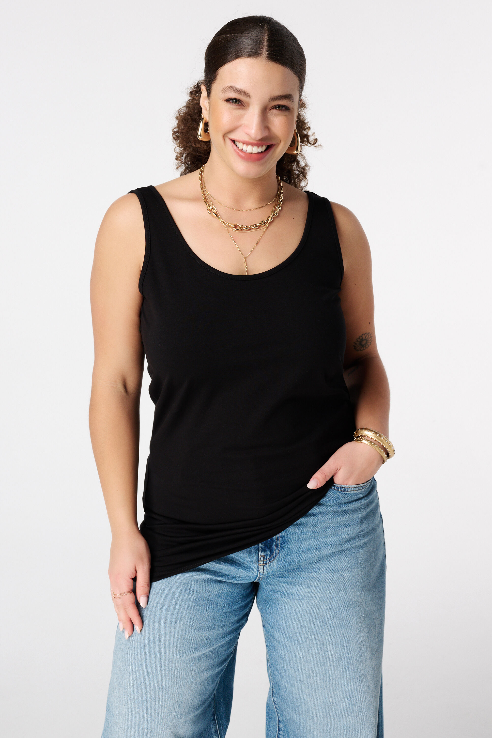 Extra langes Baumwoll-Singlet