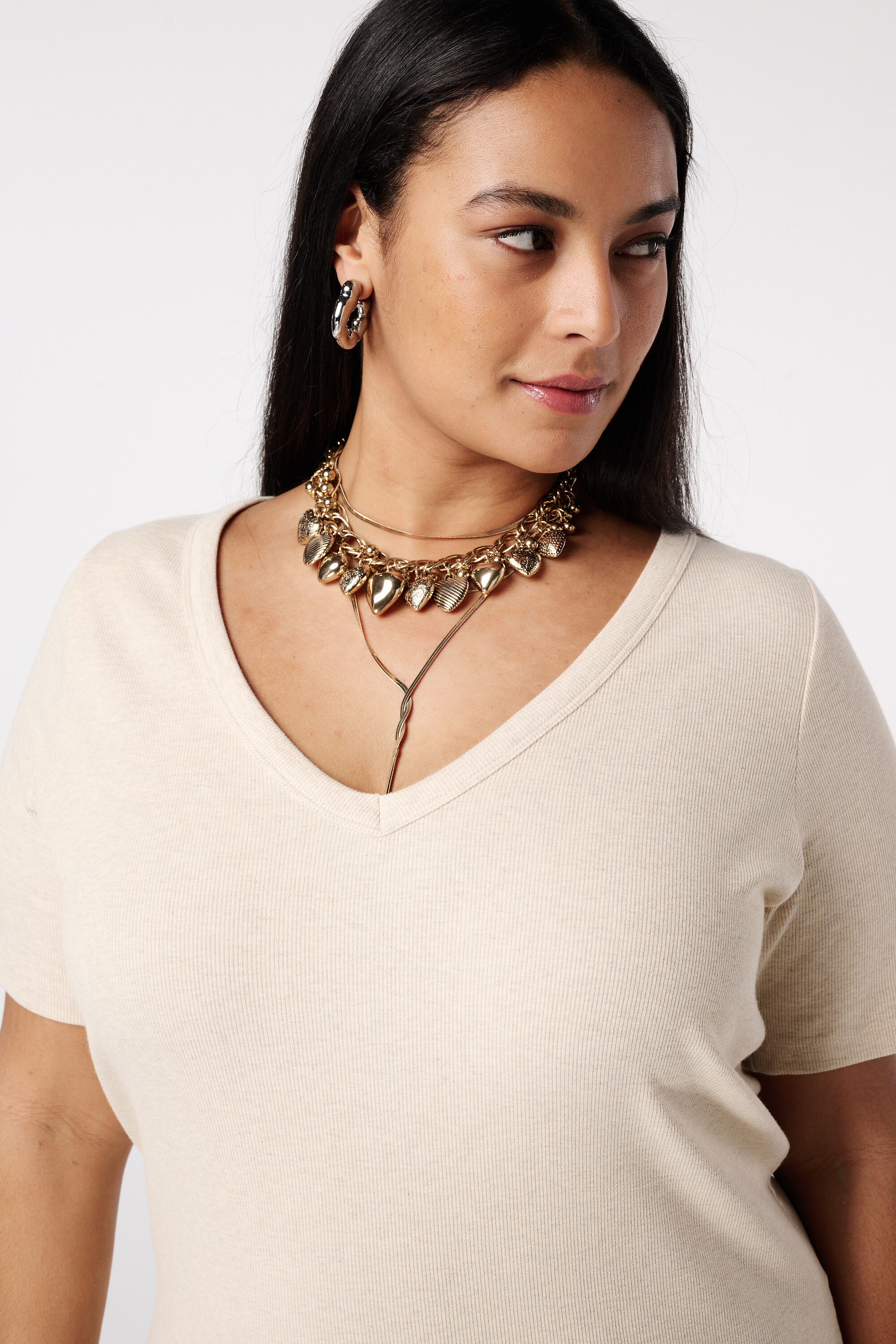 Ripp-Top mit V-Ausschnitt image number 4