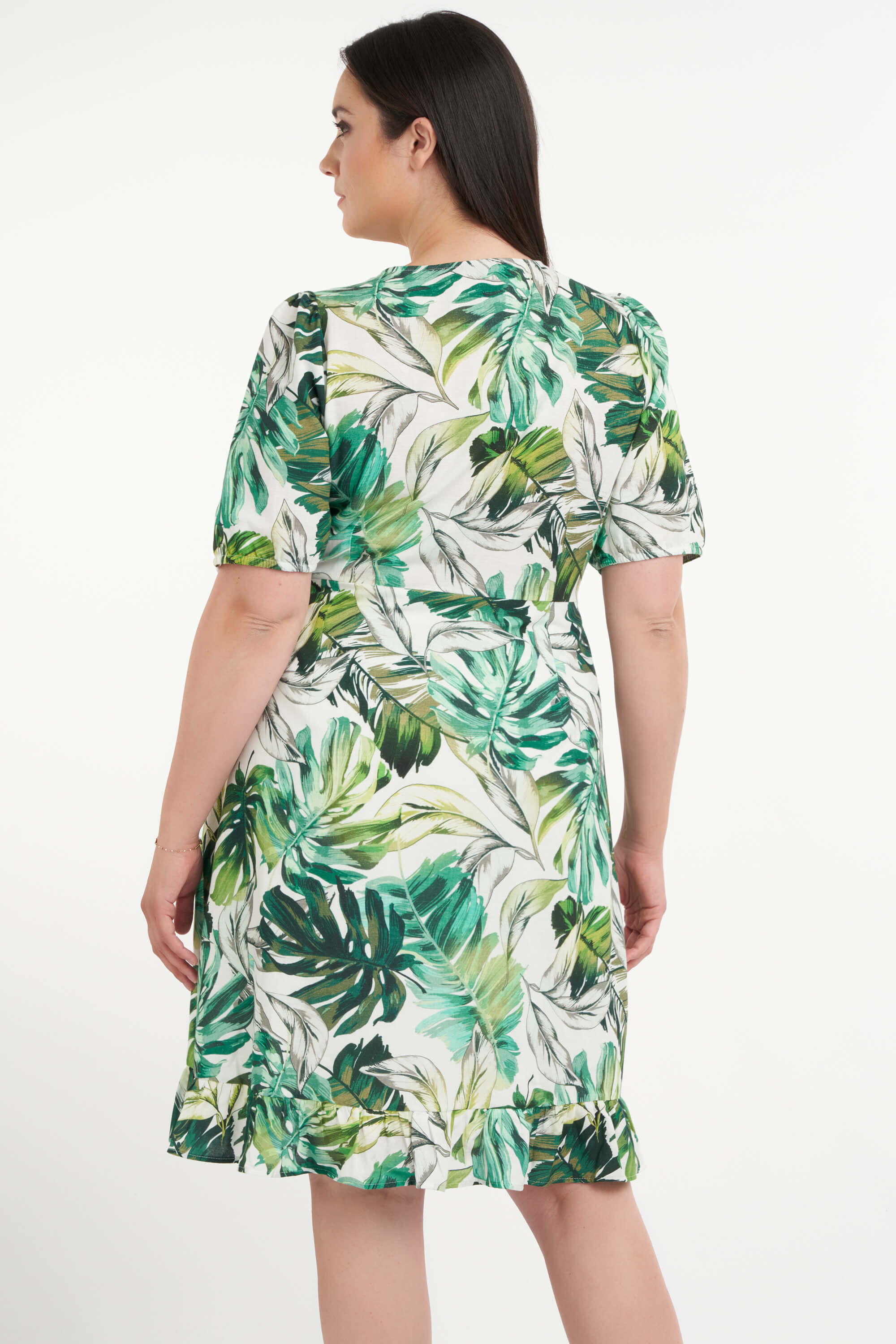 Kleid mit Blatt-Print image number 4
