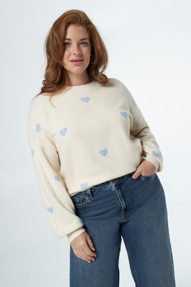 Pullover mit Herzmuster image number 0