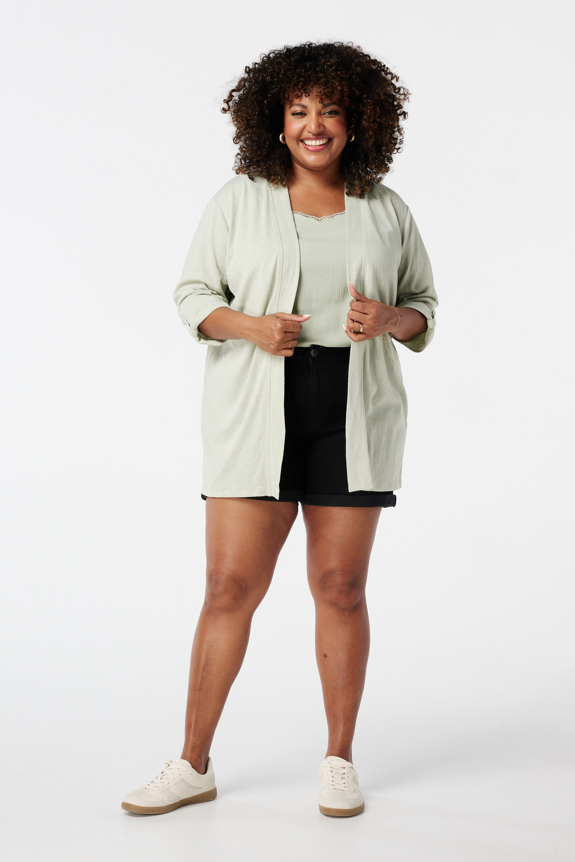 Cardigan mit Dreiviertel&auml;rmeln image number 5