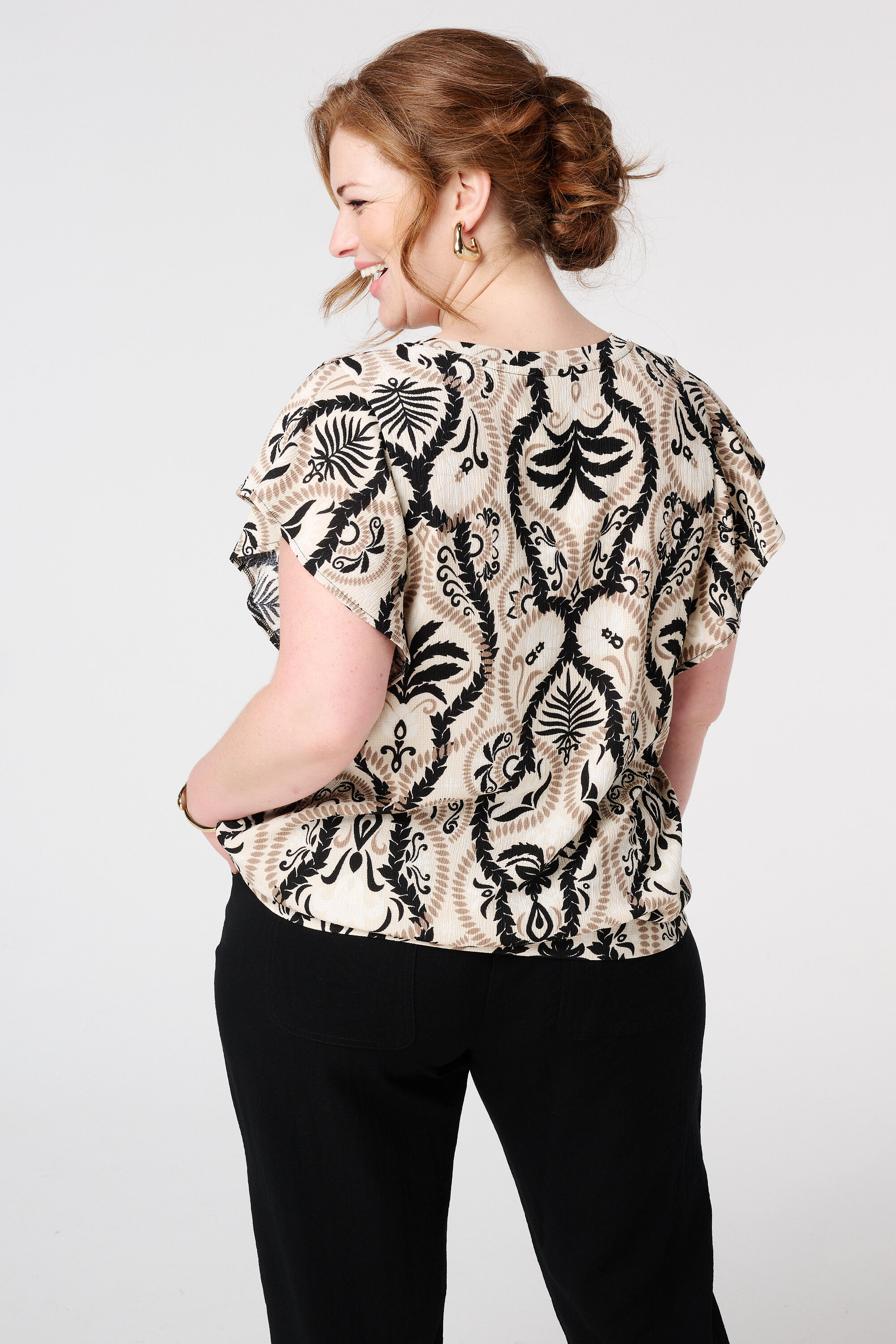 Strukturiertes Oberteil mit Fl&uuml;gel&auml;rmeln  image number 3