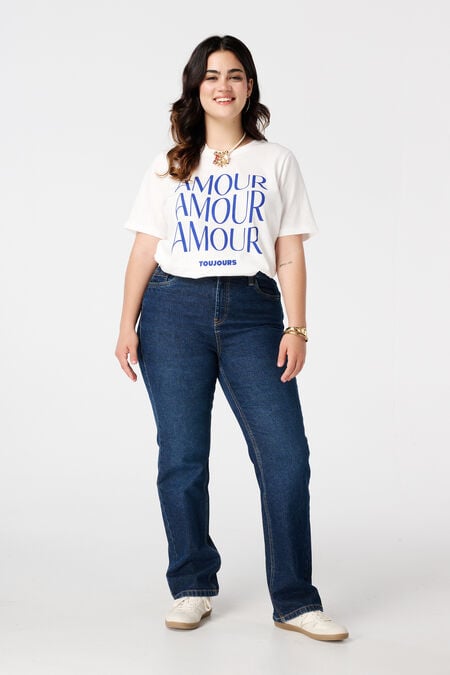 Jeans mit geradem Bein und mittlerer Taille Jeans mit geradem Bein und mittlerer Taille