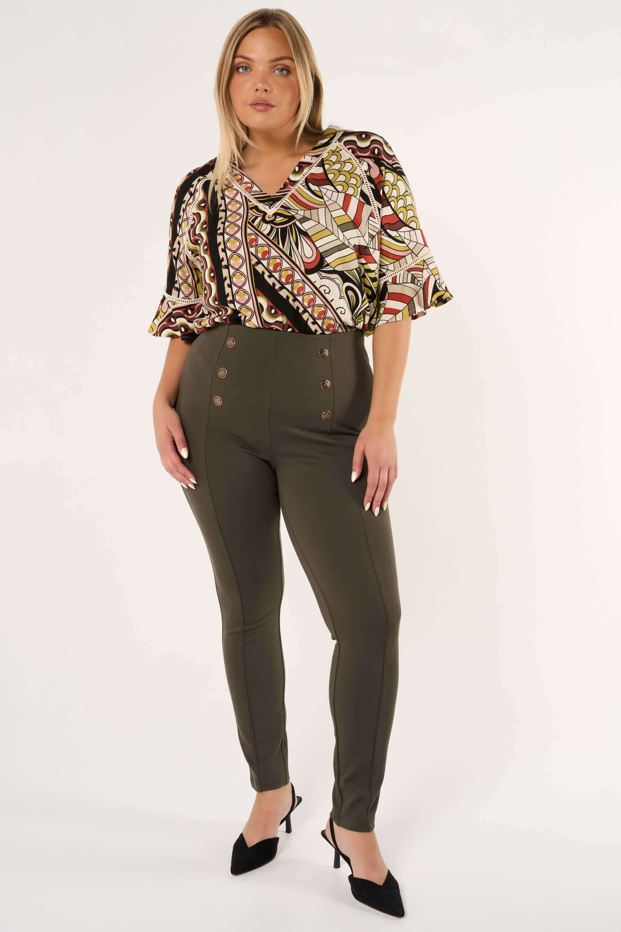 Treggings mit goldenen Kn&ouml;pfen image number 7