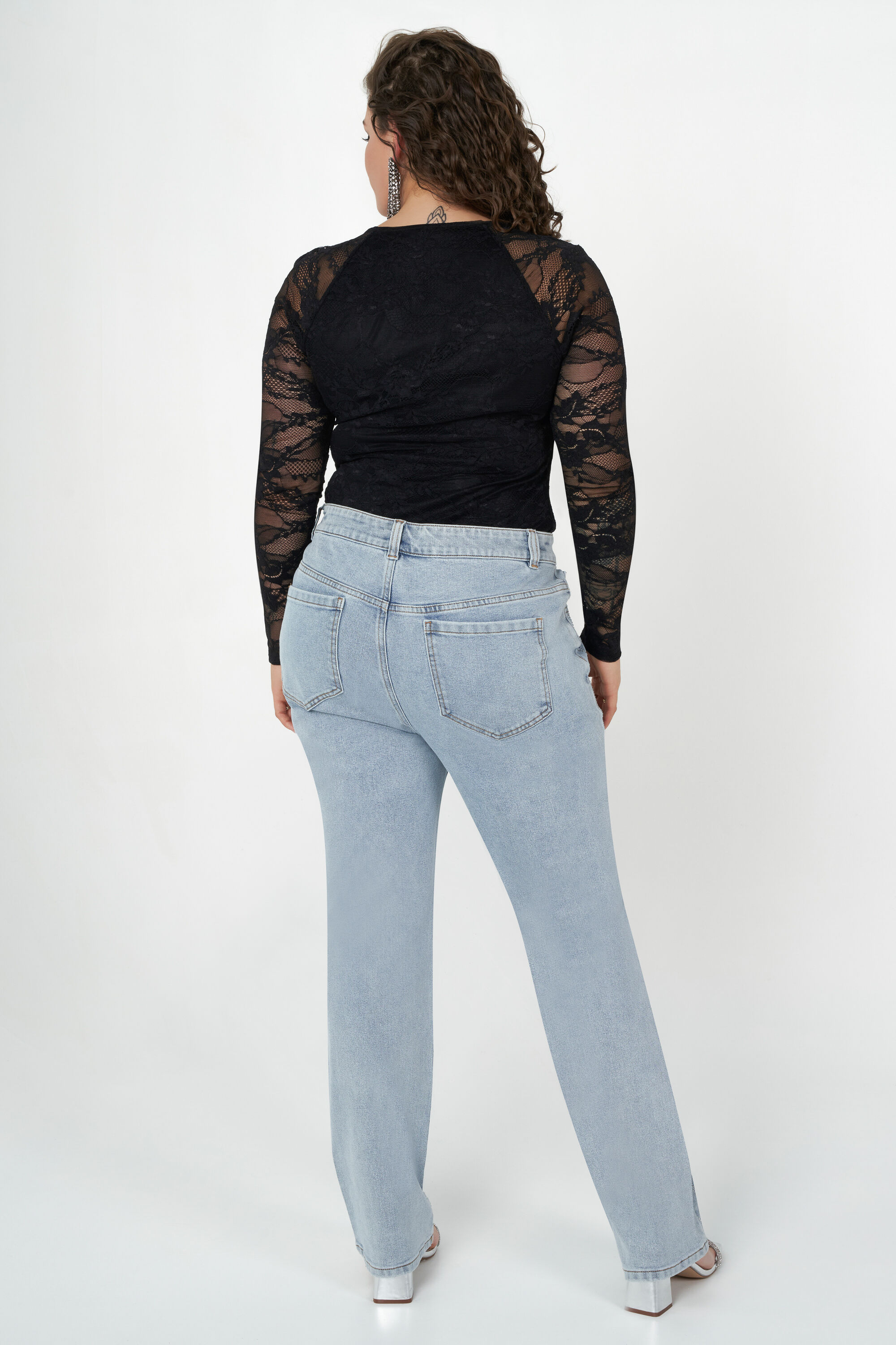 Jeans mit kleinen Diamanten image number 3