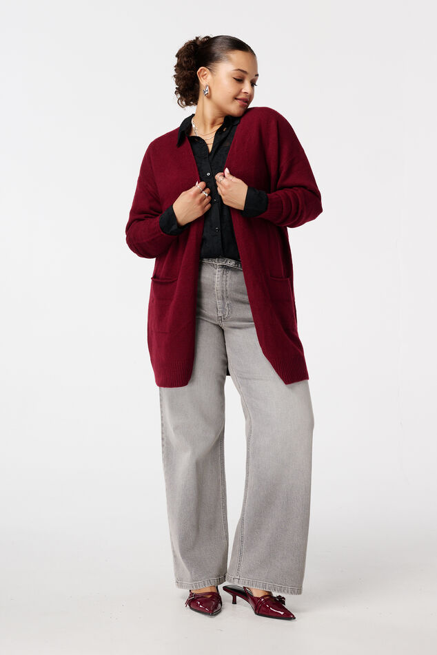 Mittellange Strickjacke mit Eingrifftaschen image number 5