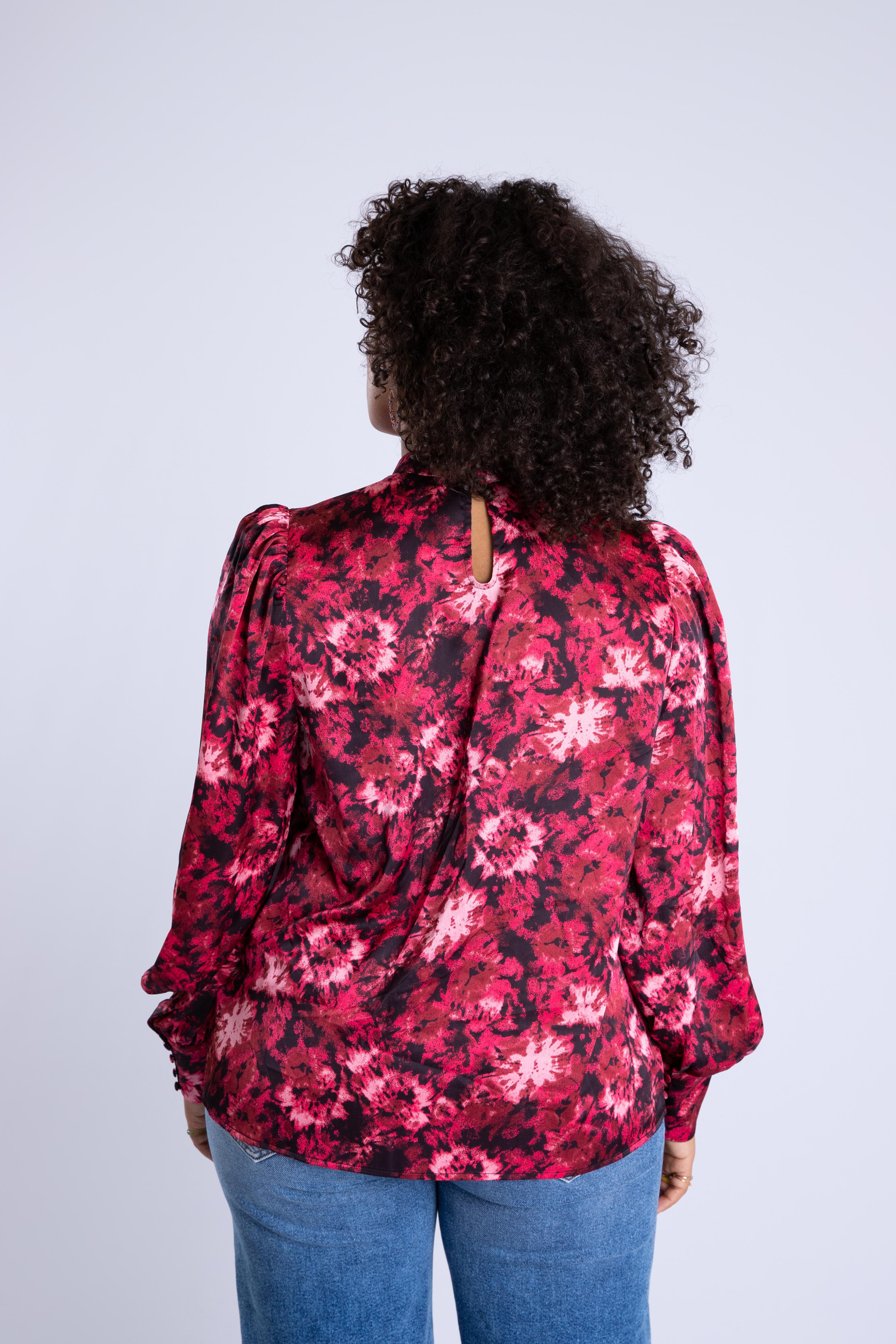 Satinbluse mit Print image number 4