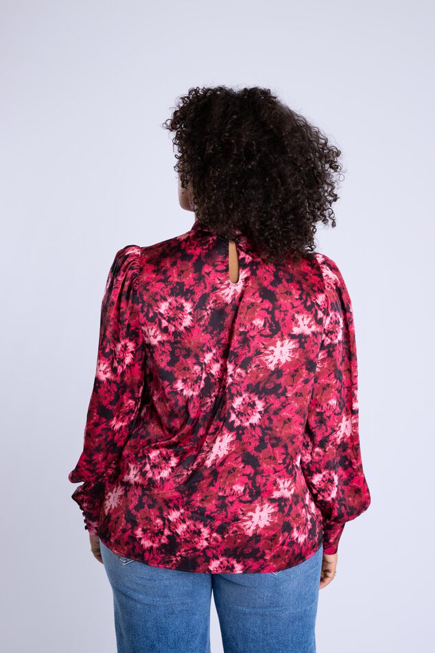 Satinbluse mit Print image number 4