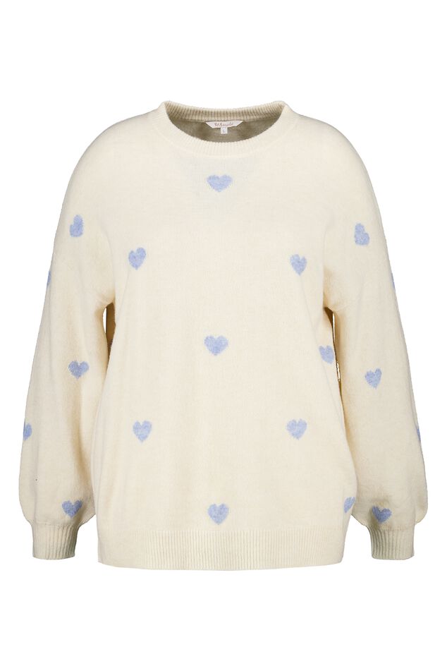 Pullover mit Herzmuster image number 1