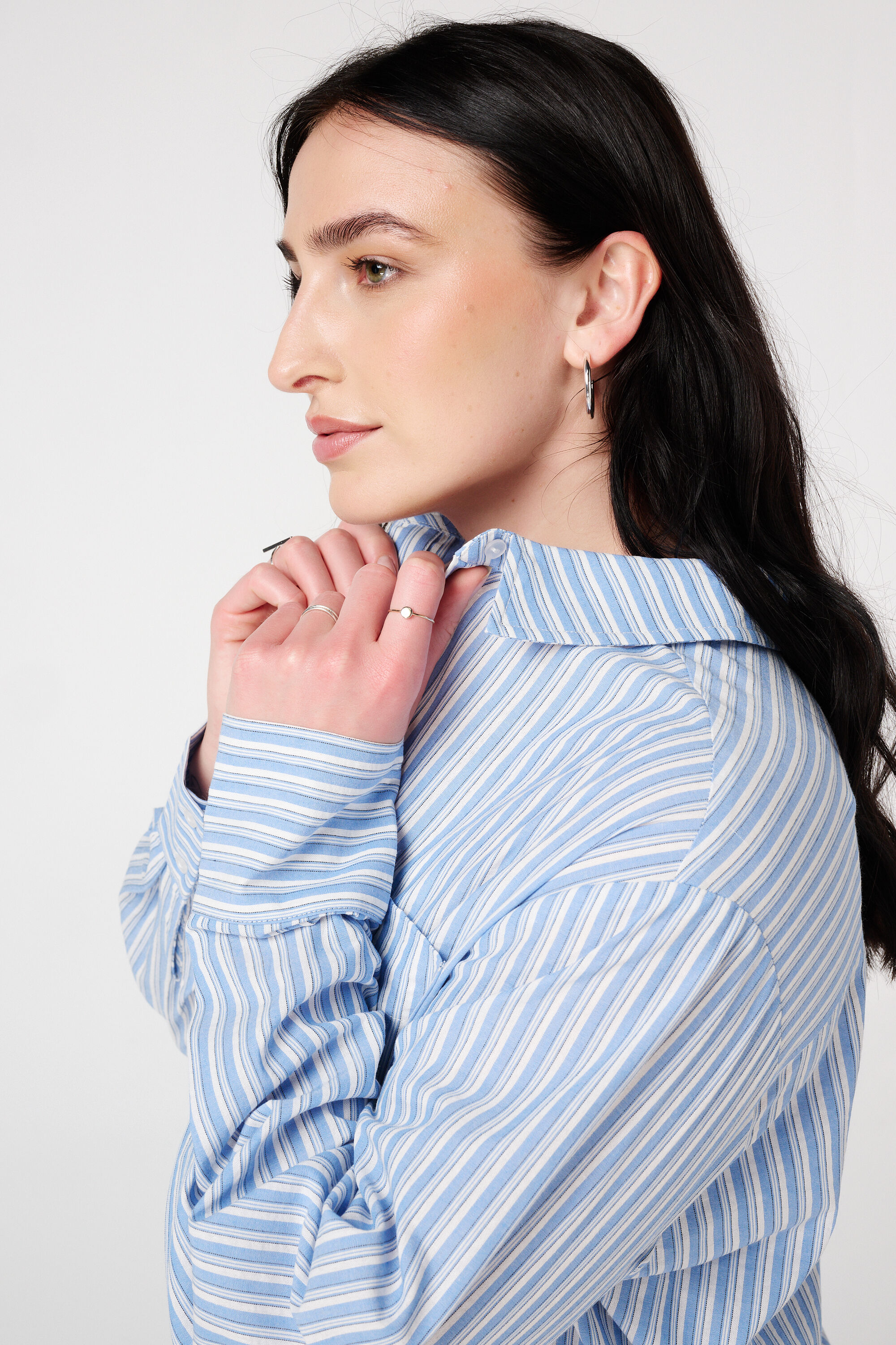 Gestreifte Baumwollbluse image number 4