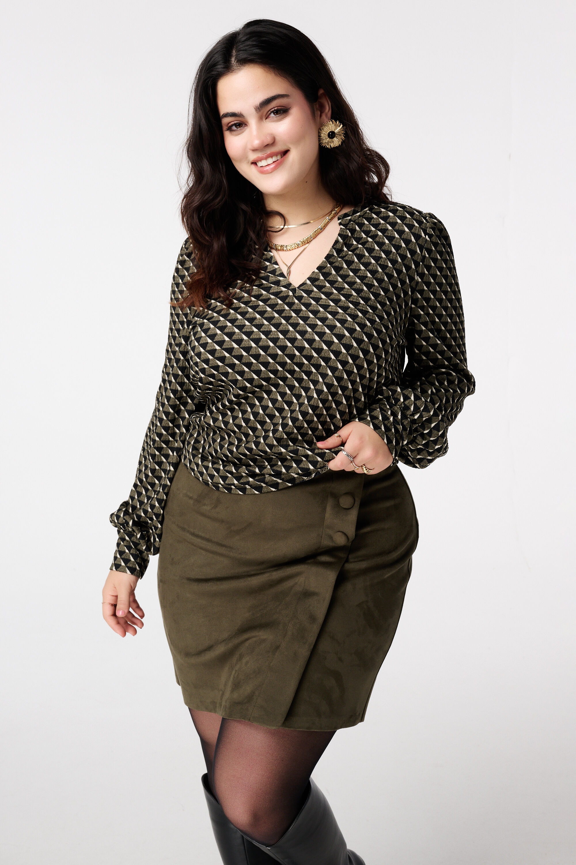 Top mit elegantem Print