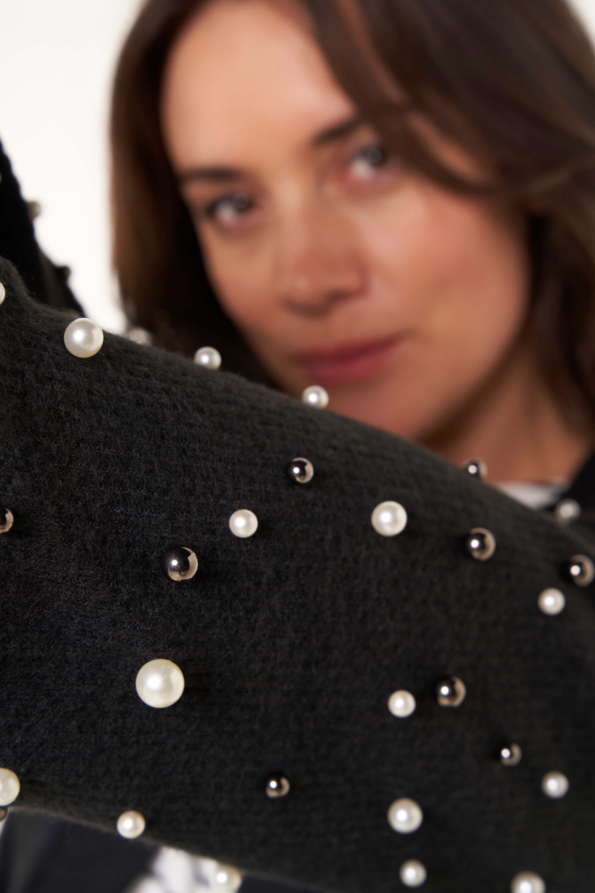 Offener Cardigan mit Perlen image number 4