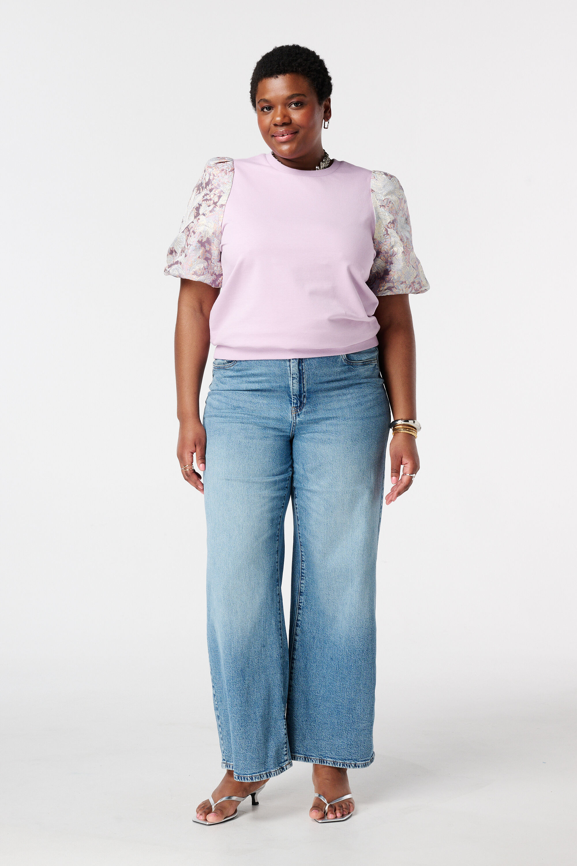 Top mit Jacquard&auml;rmeln image number 5