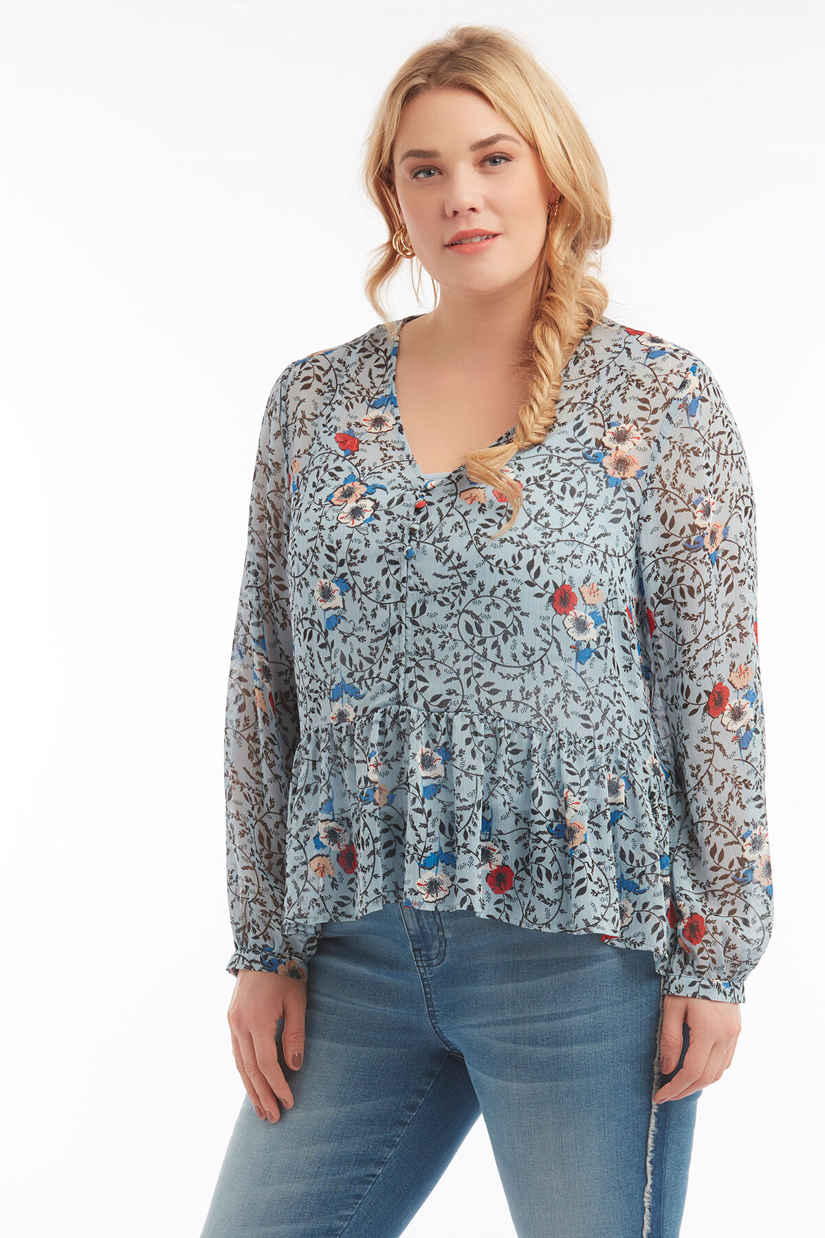 Bluse mit floralem Print image number 5