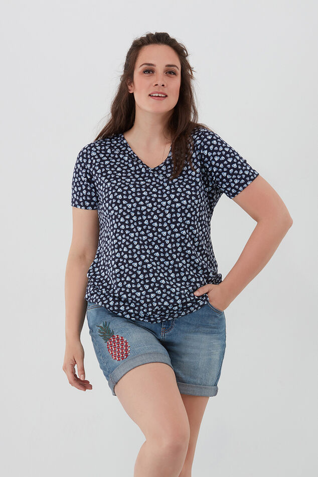 T-Shirt mit V-Ausschnitt image number 0