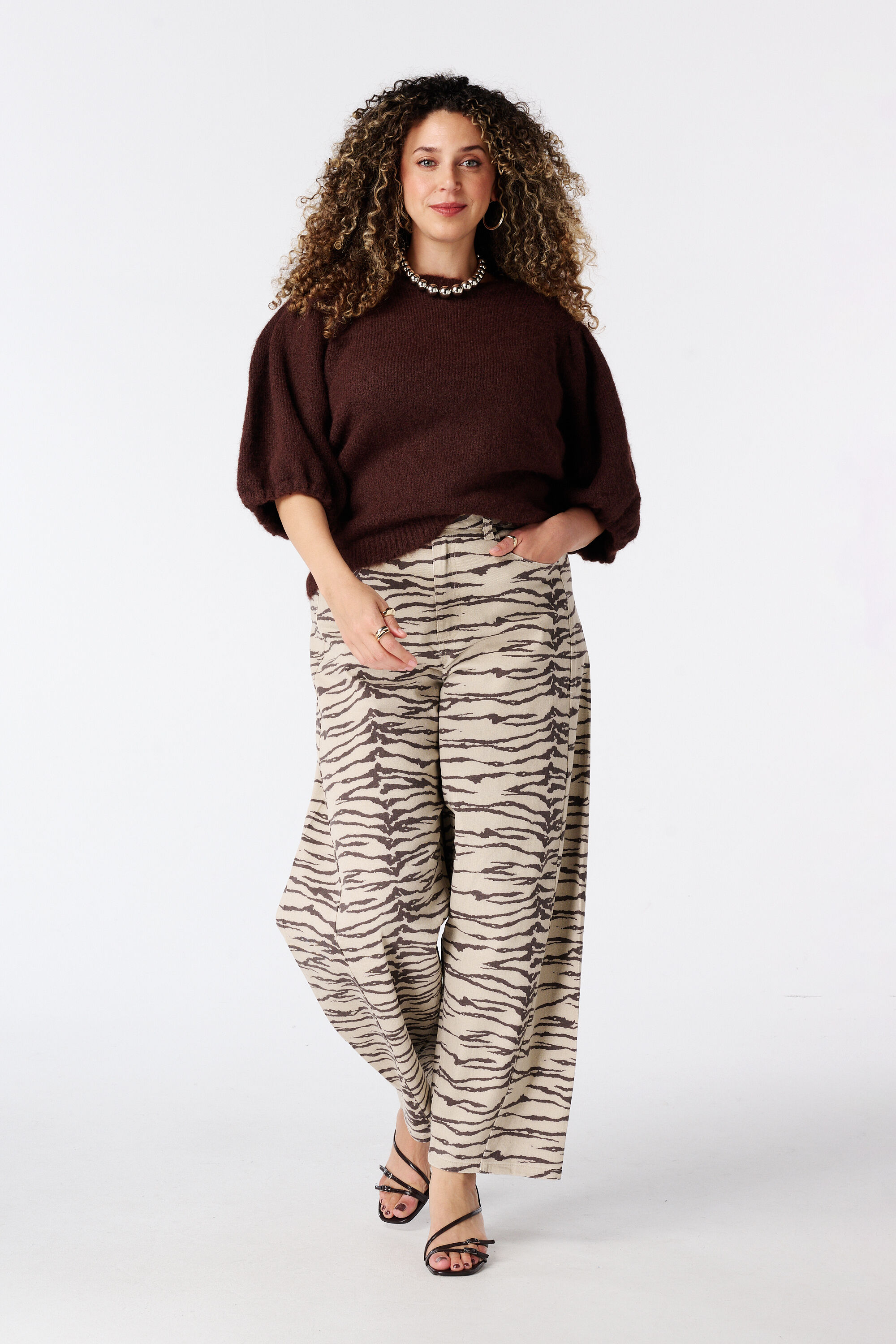 Barrel Jeans mit Zebra-Print image number 0