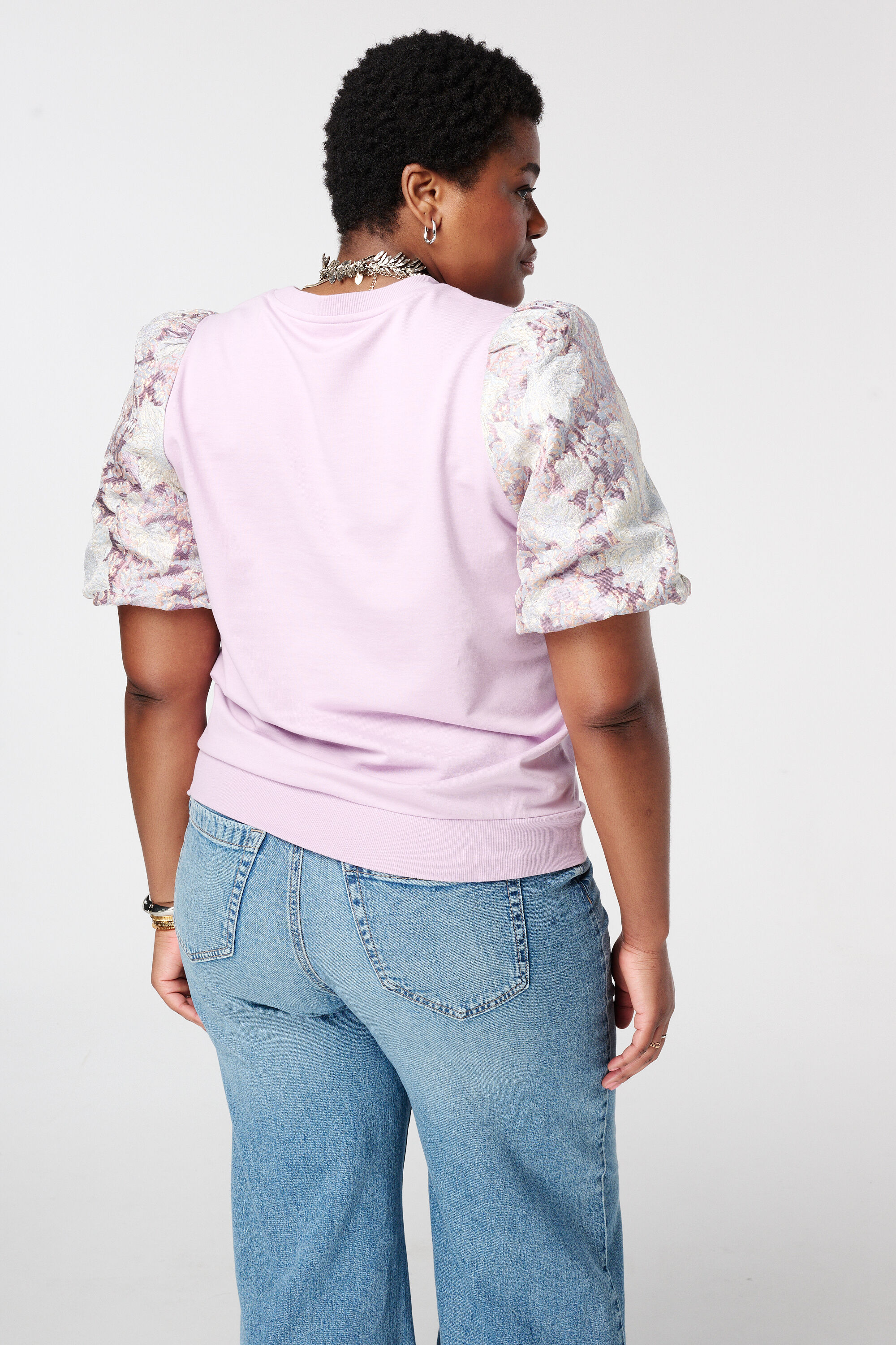 Top mit Jacquard&auml;rmeln image number 3