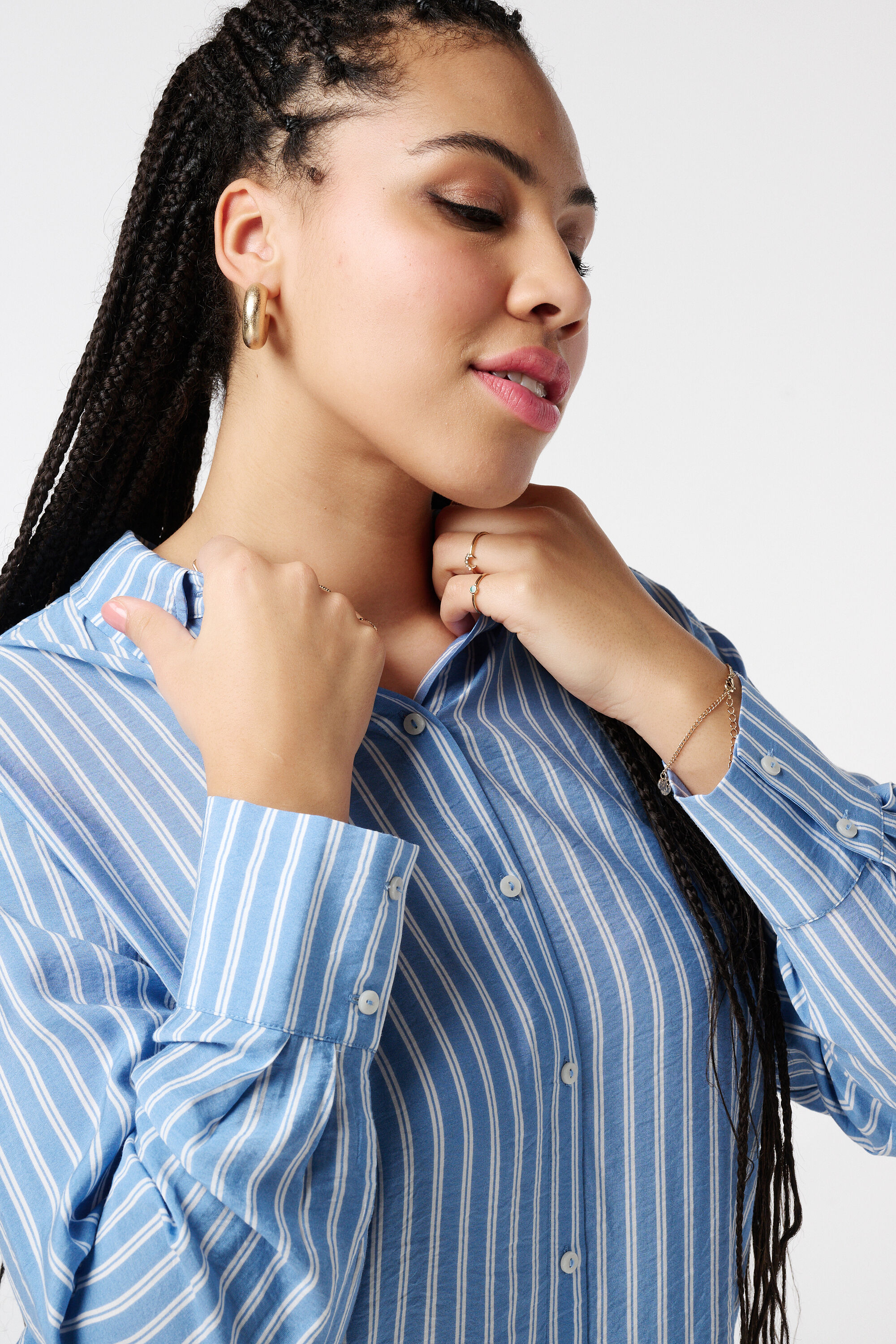 Gestreifte Hemdbluse image number 4