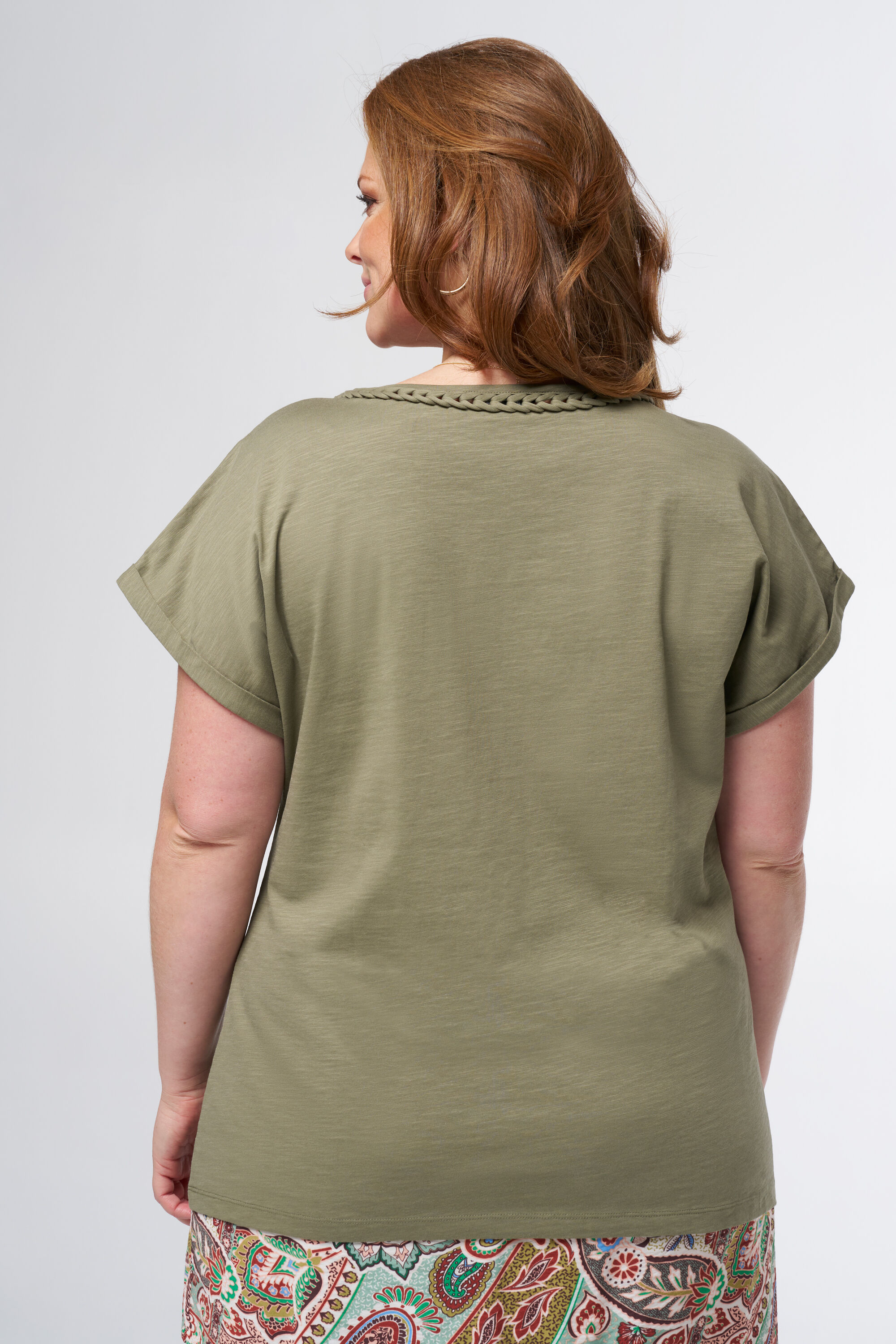 T-Shirt mit geflochtenem Kragen image number 3