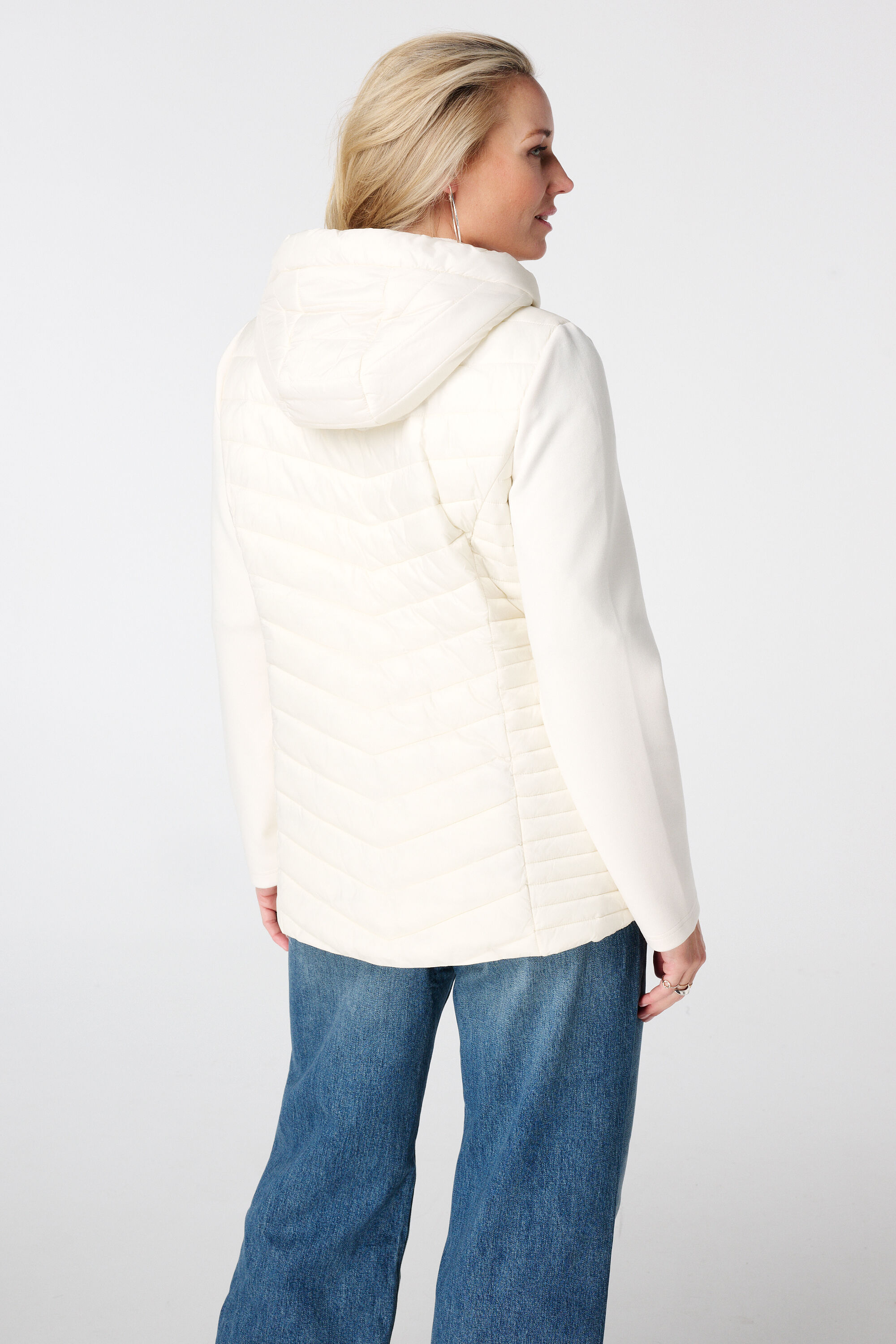 Gesteppte Jacke mit Stoff&auml;rmeln image number 3