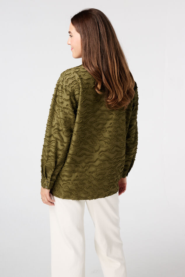Strukturgewebte Oversize-Bluse image number 3