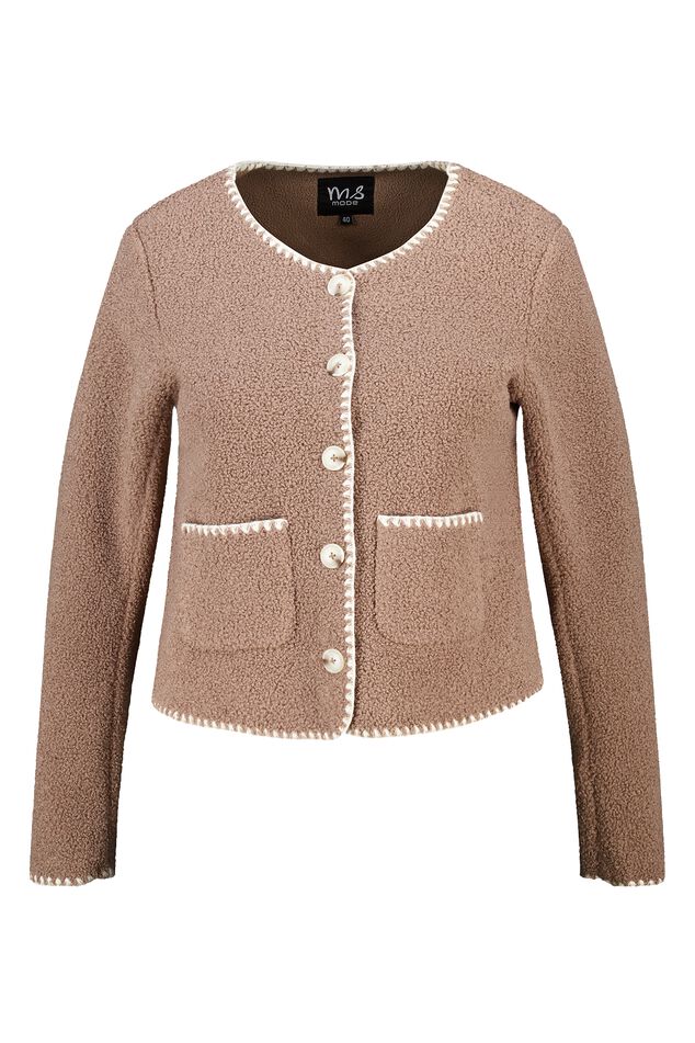 Teddyjacke mit Ziernähten und Knopfverschluss image number 1