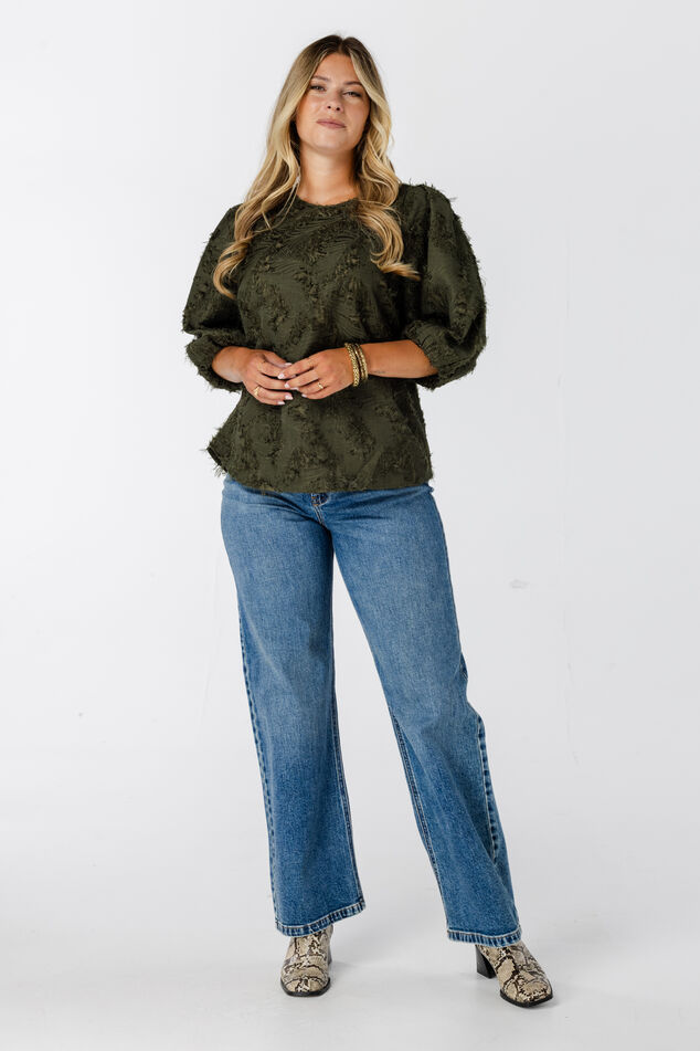 Bluse mit kurzen Puffärmeln image number 6