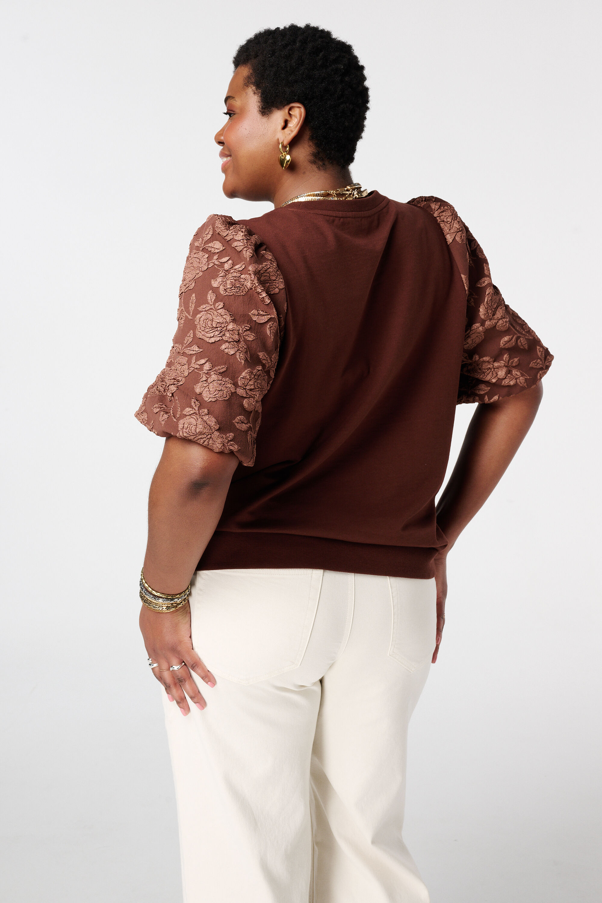 Top mit Jacquard&auml;rmeln image number 3