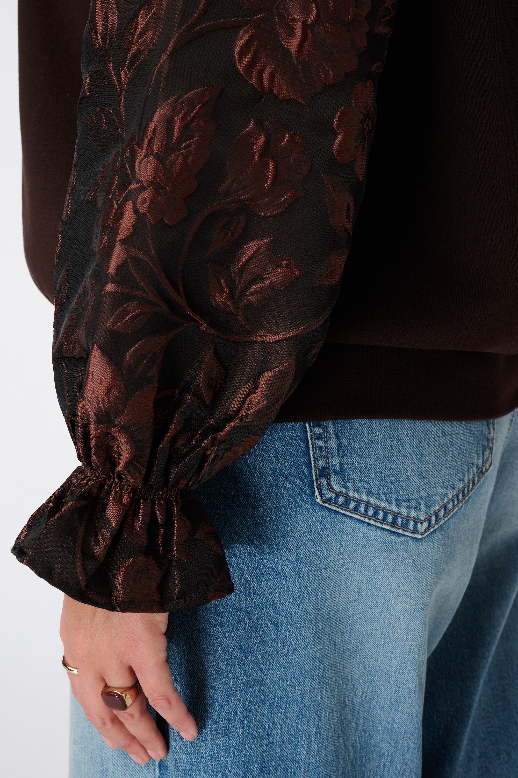 Sweatshirt mit Jacquard-&Auml;rmeln image number 6