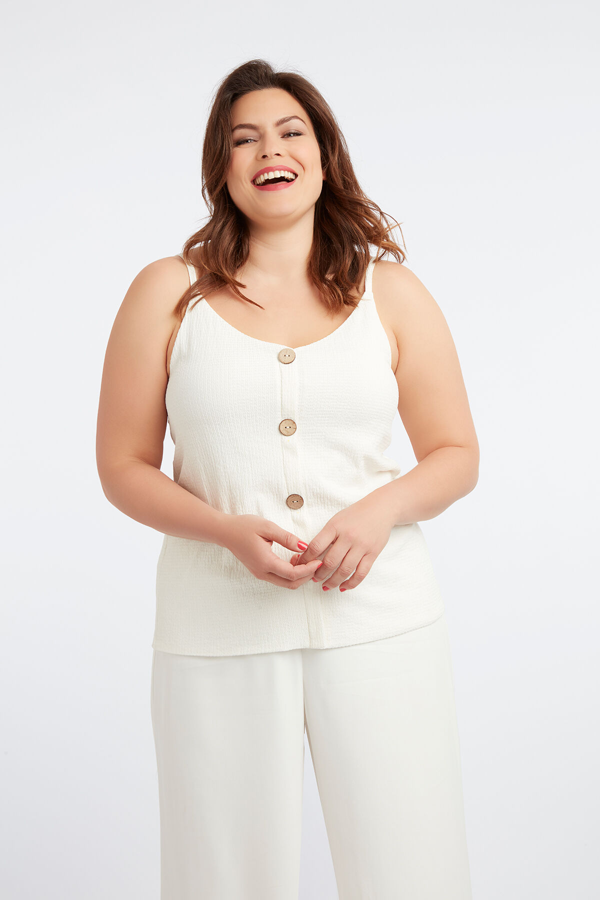 &Auml;rmelloses Top mit Deko-Kn&ouml;pfen image number 4