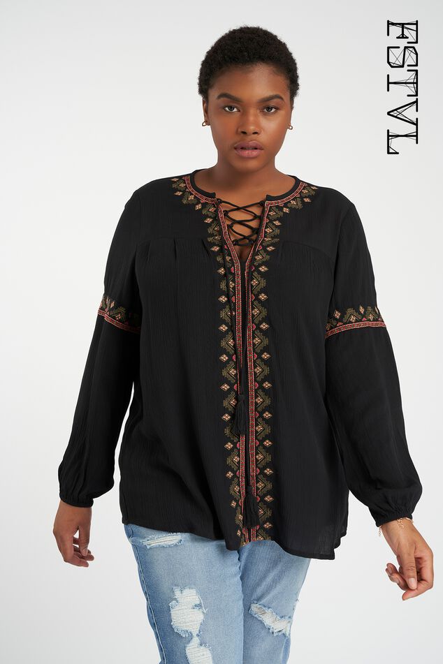 Bluse mit Stickerei-Element image number 0