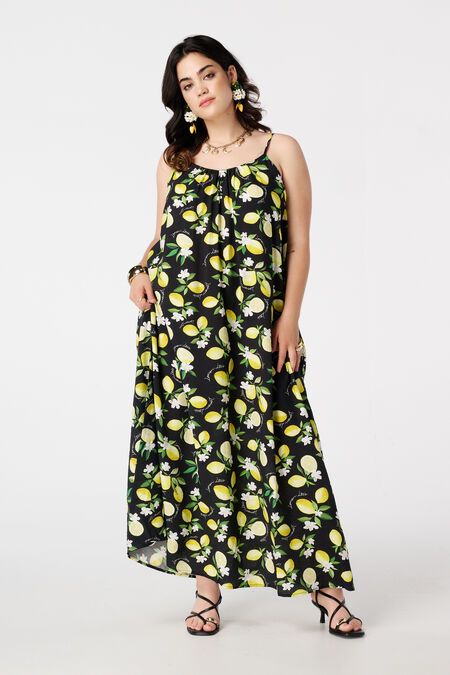 Maxikleid mit Zitronenprint Maxikleid mit Zitronenprint