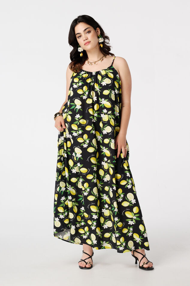 Maxikleid mit Zitronenprint image number 0