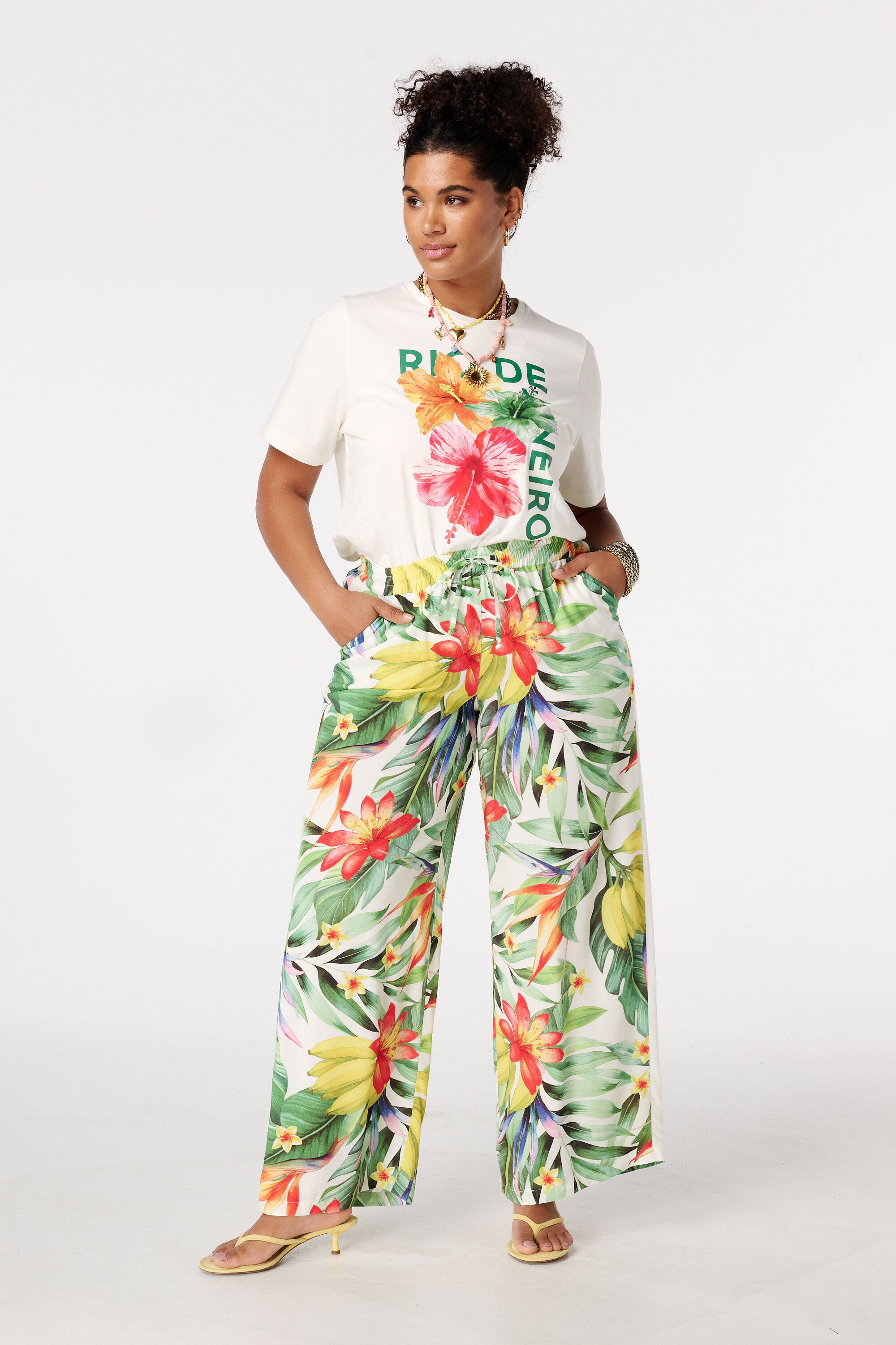 Wide Leg Hose mit Print