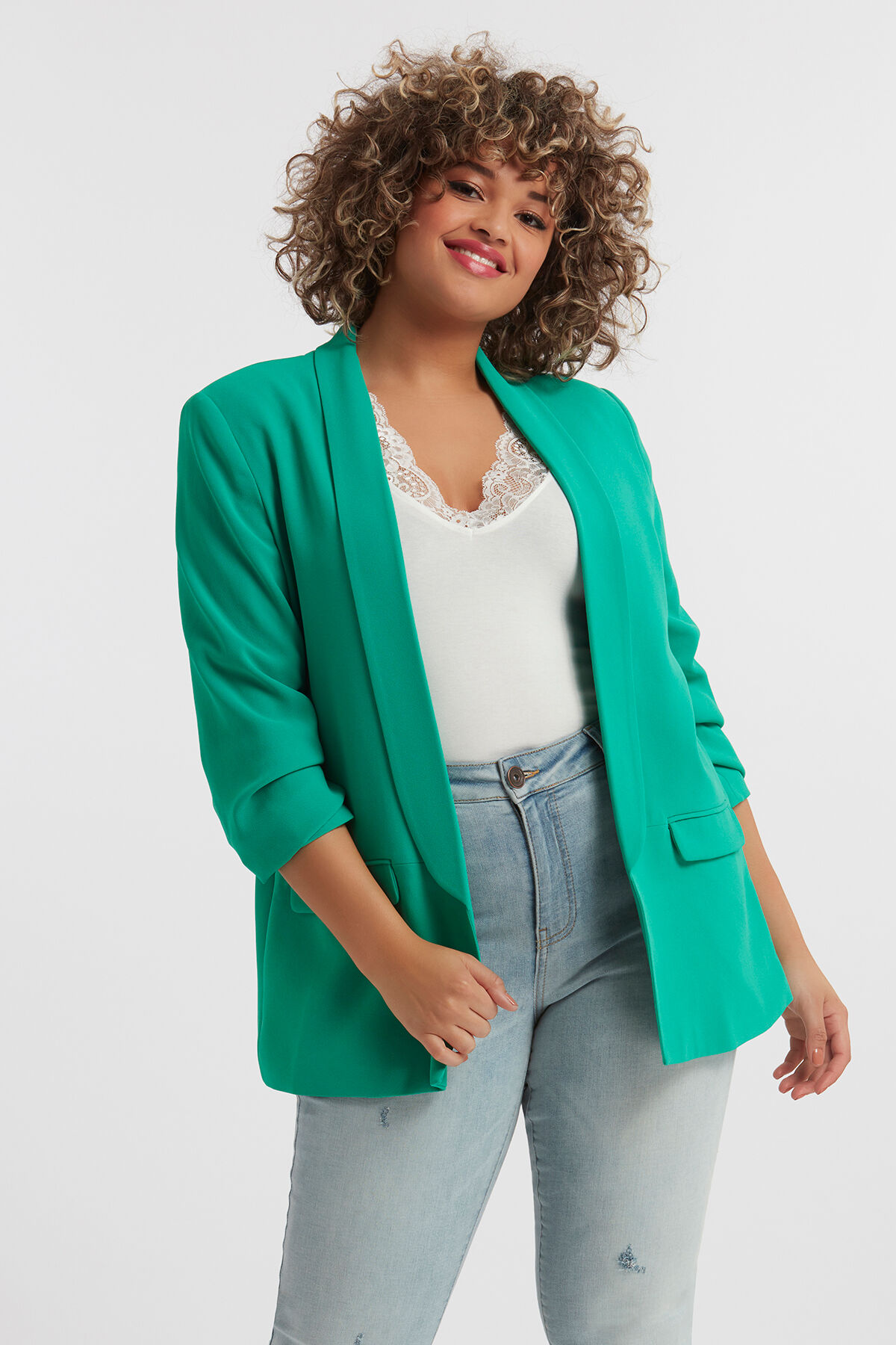 Cr&ecirc;pe-Blazer mit Knitter-Effekt image number 5