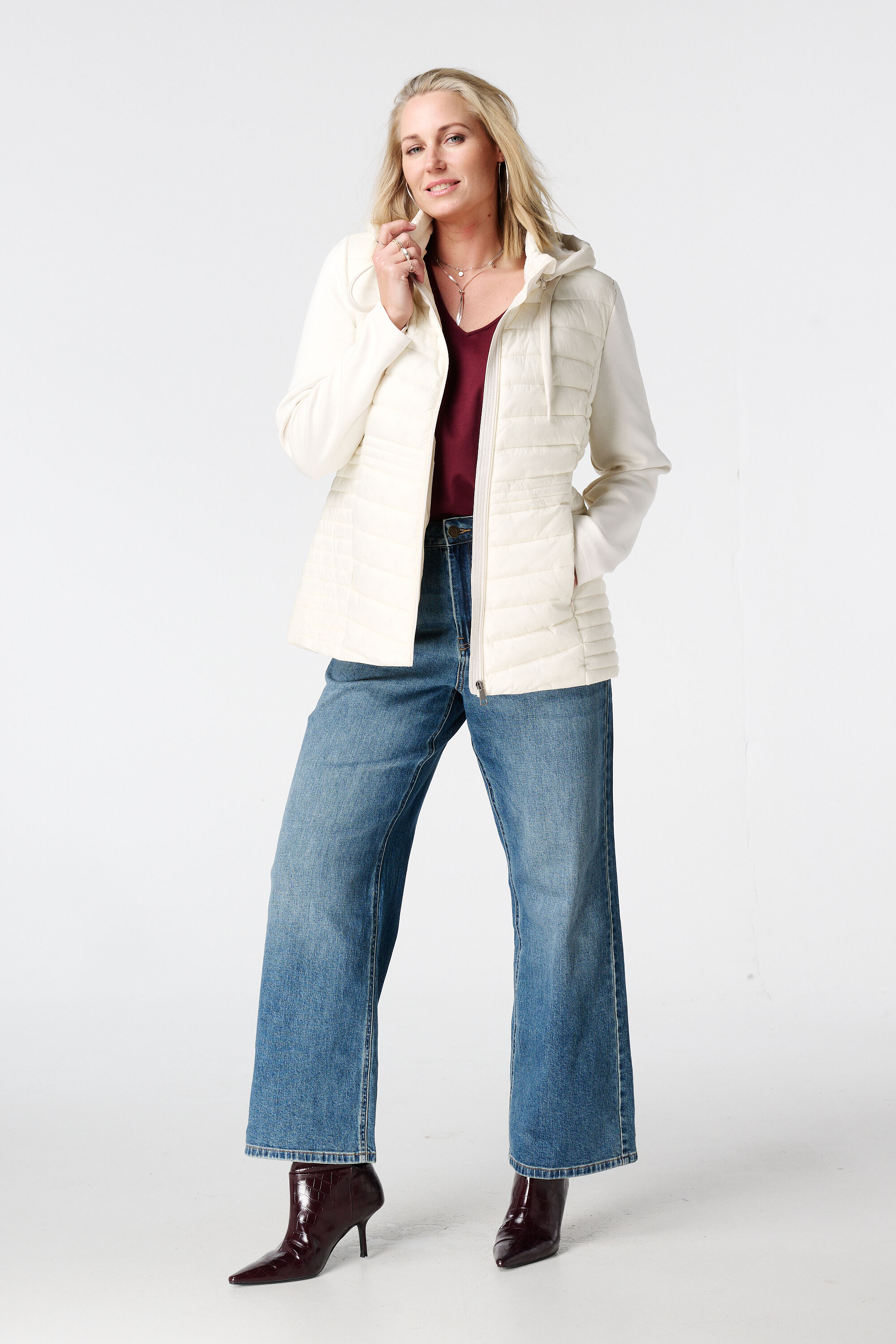 Gesteppte Jacke mit Stoff&auml;rmeln image number 5