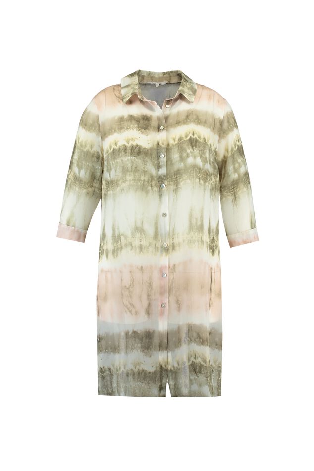 Durchsichtige Bluse mit Batik-Print image number 1