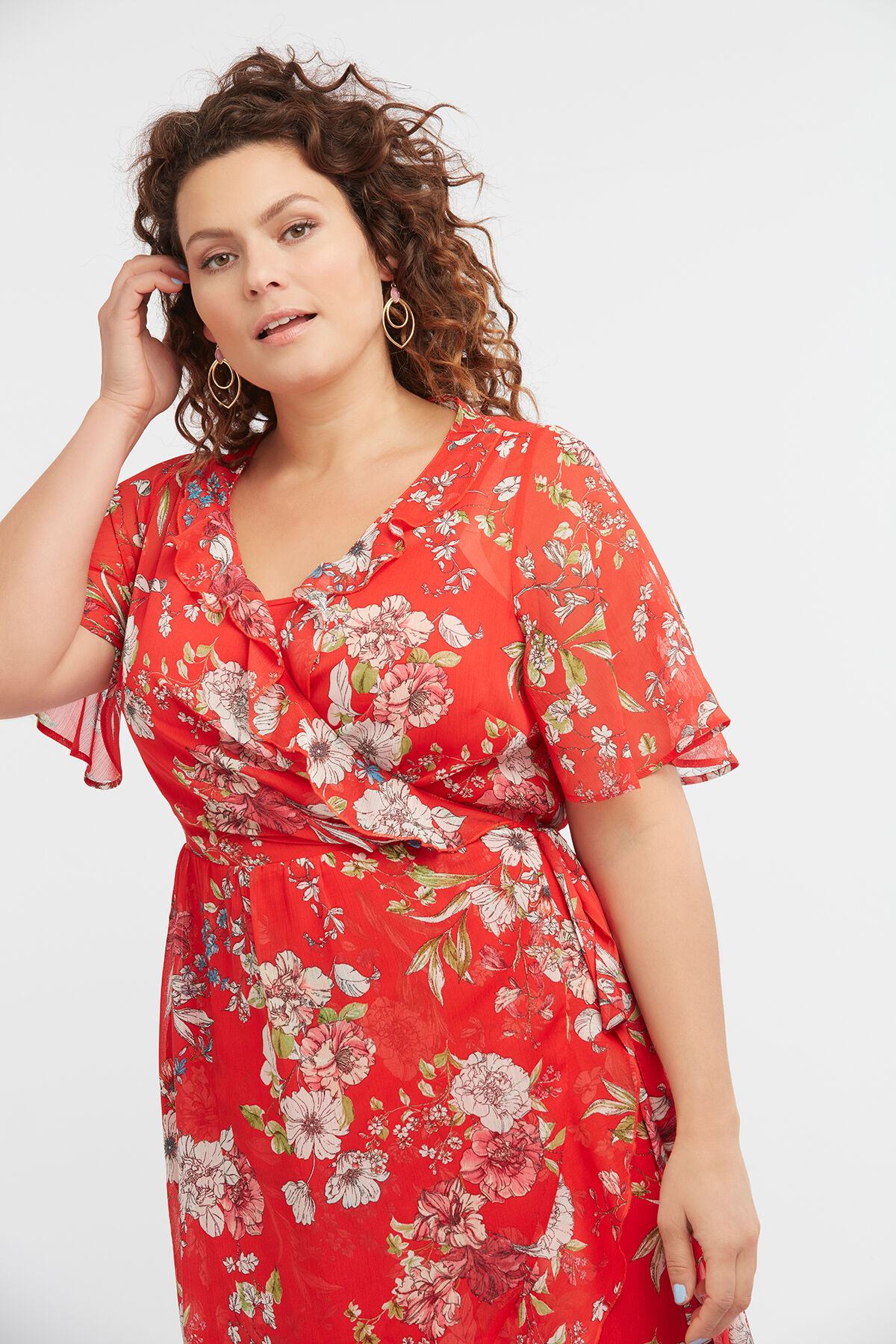 Wickelkleid mit floralem Print image number 6