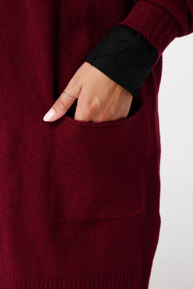 Mittellange Strickjacke mit Eingrifftaschen image number 6