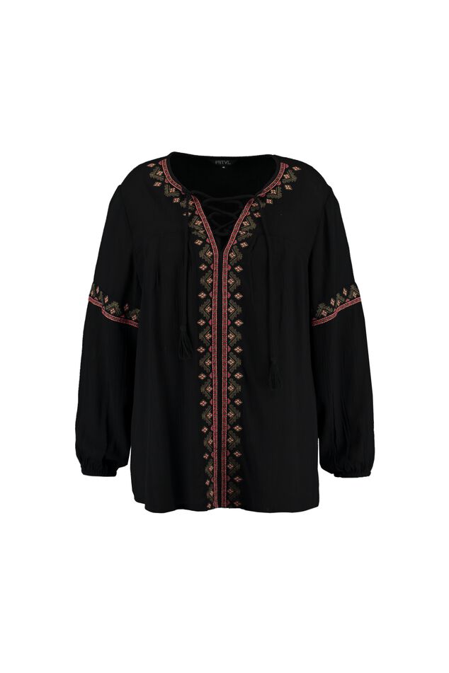 Bluse mit Stickerei-Element image number 2