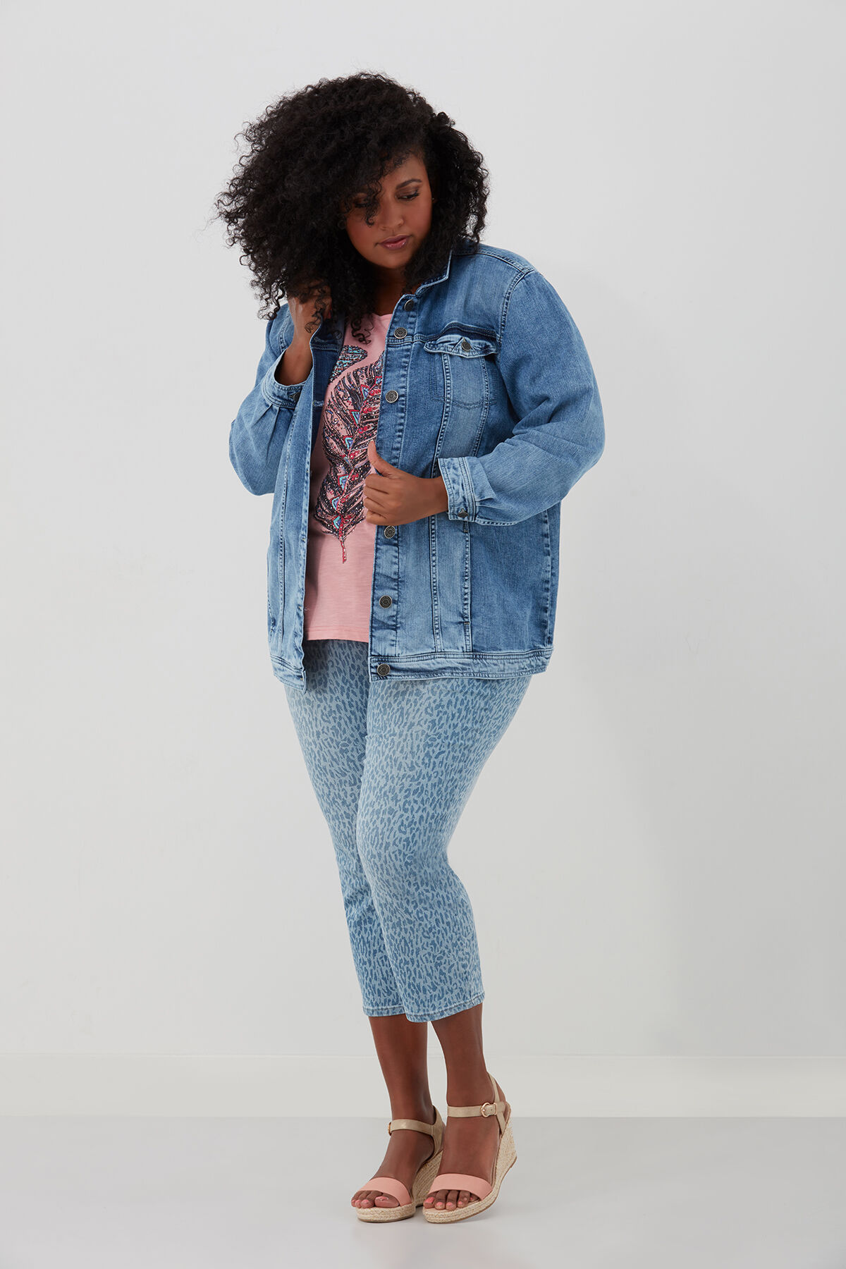 Caprihose mit Animal-Print image number 3