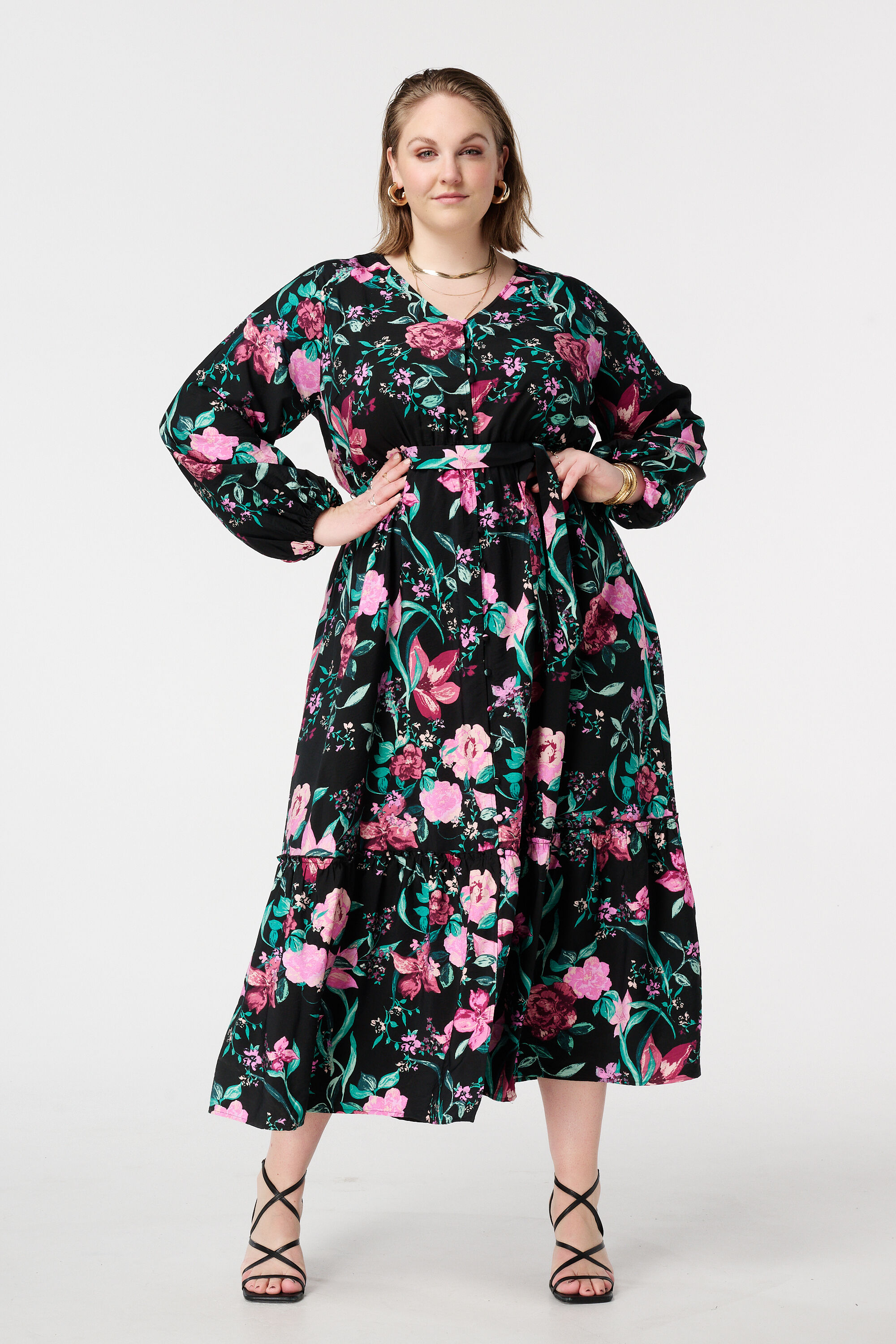 Midi Kleid mit G&uuml;rtel image number 5