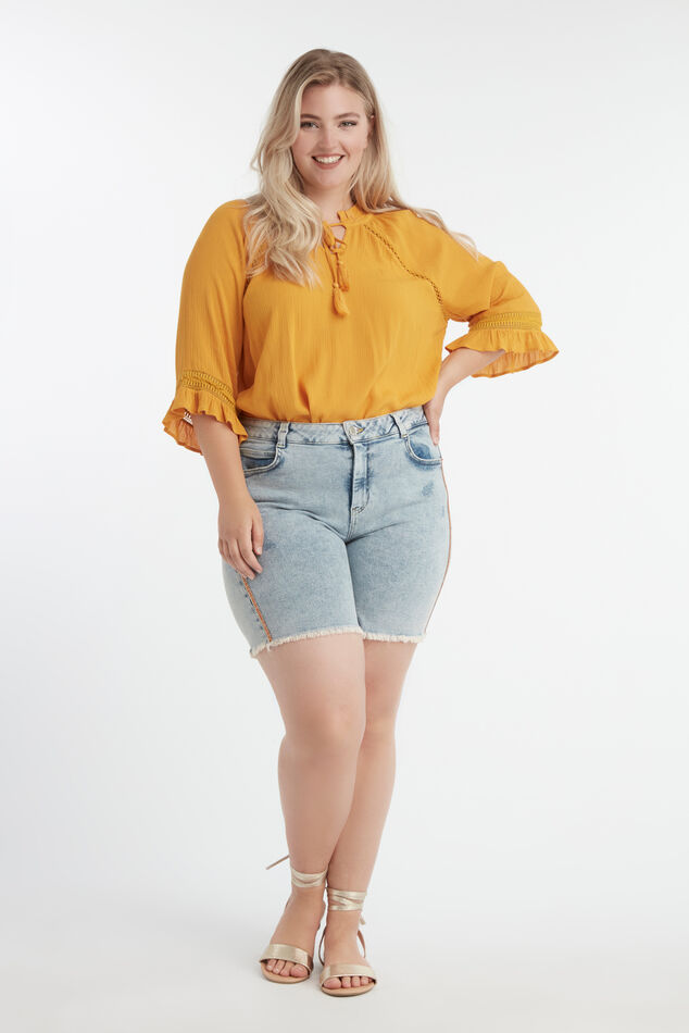 Shorts mit orangem Glitterstreifen image number 0