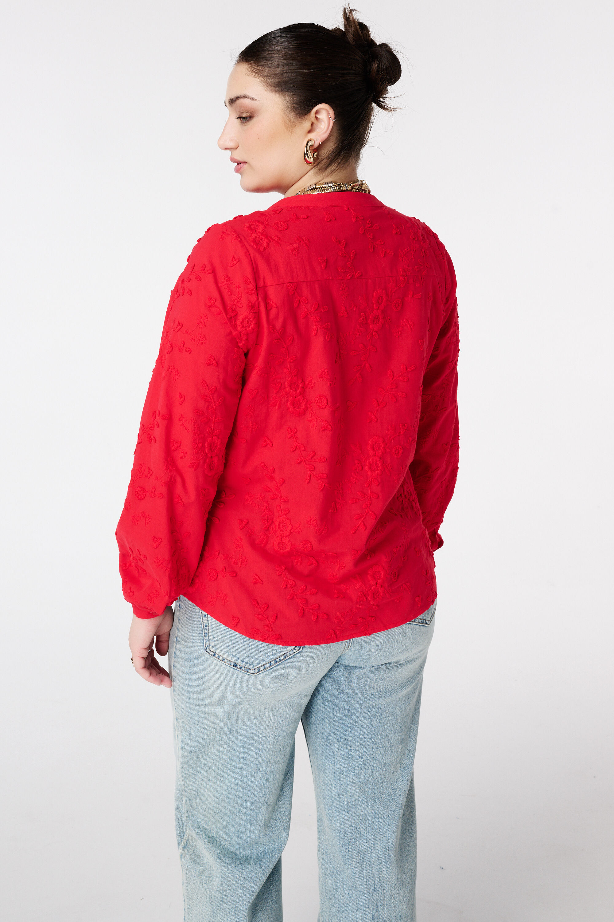 Bluse mit 3D-Blumenprint image number 3