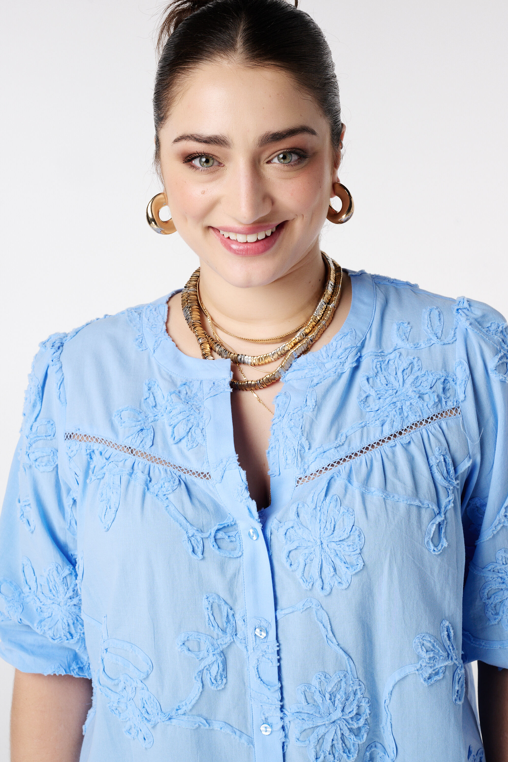 Bluse mit 3D-Blumenprint image number 4