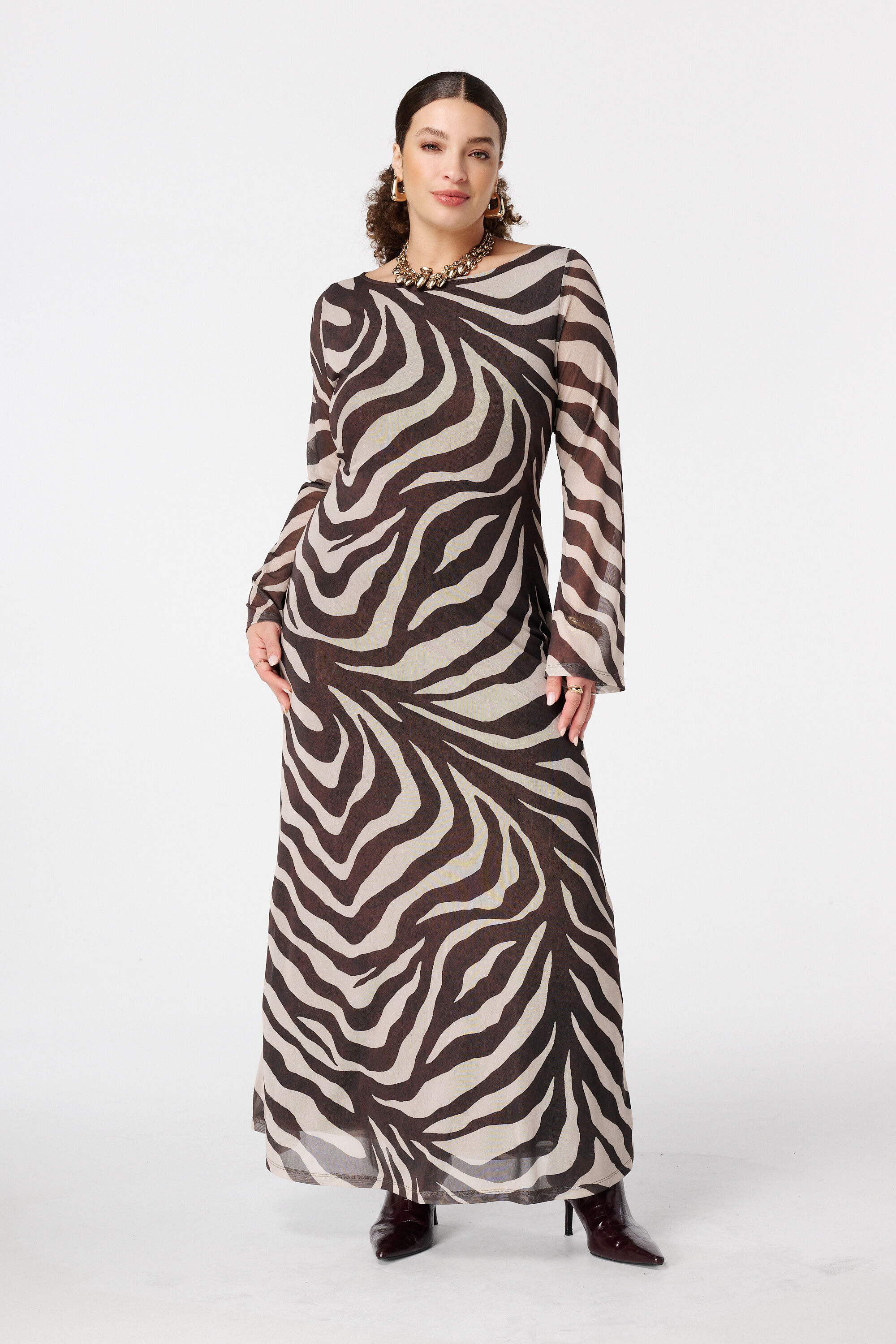 Maxikleid mit Zebradruck