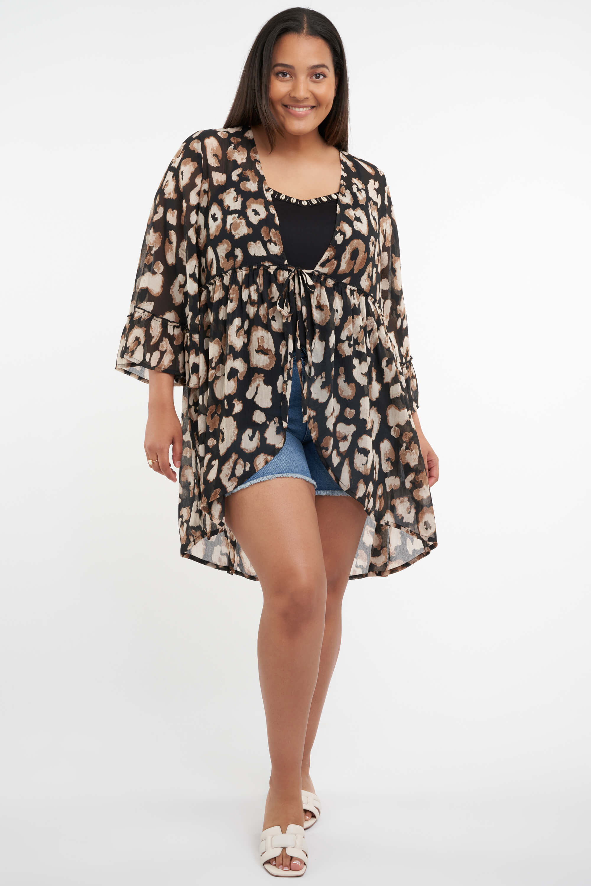 Lange Bluse mit Print image number 4